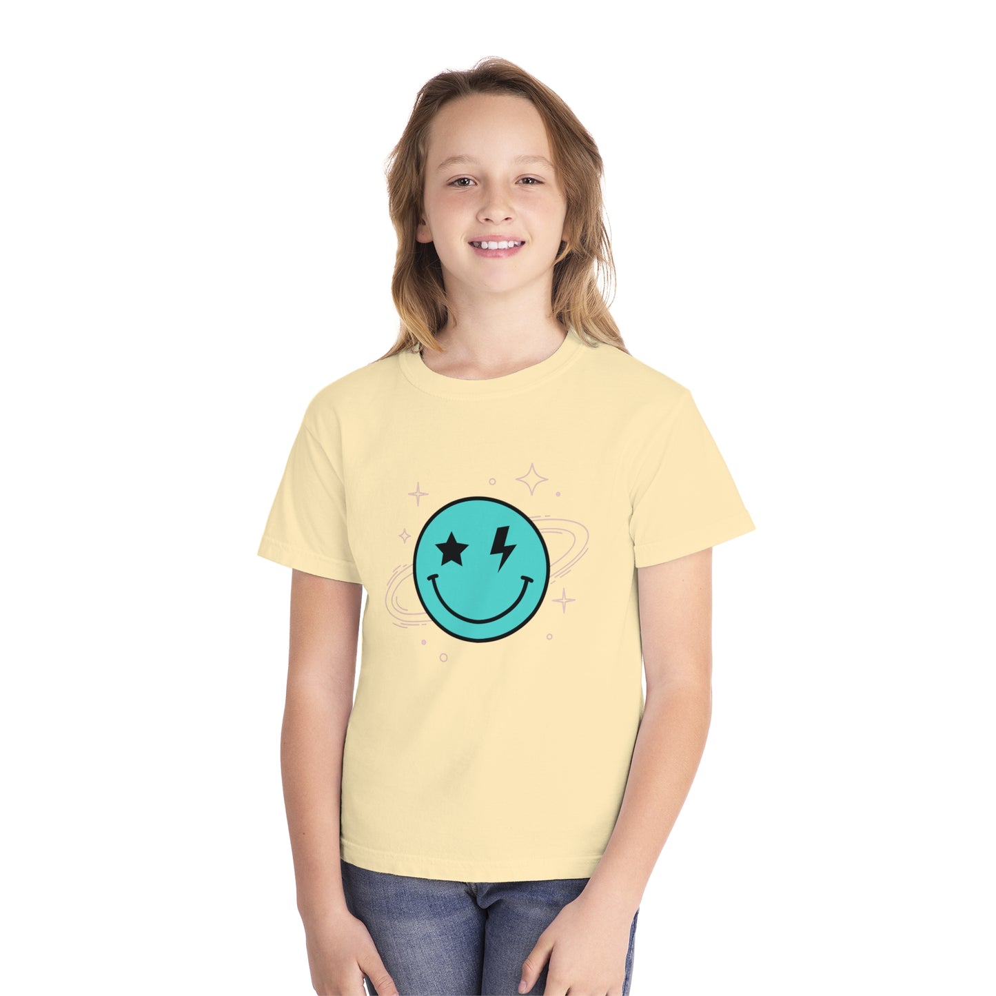 Youth Space Smiley Comfort Colors T-Shirt