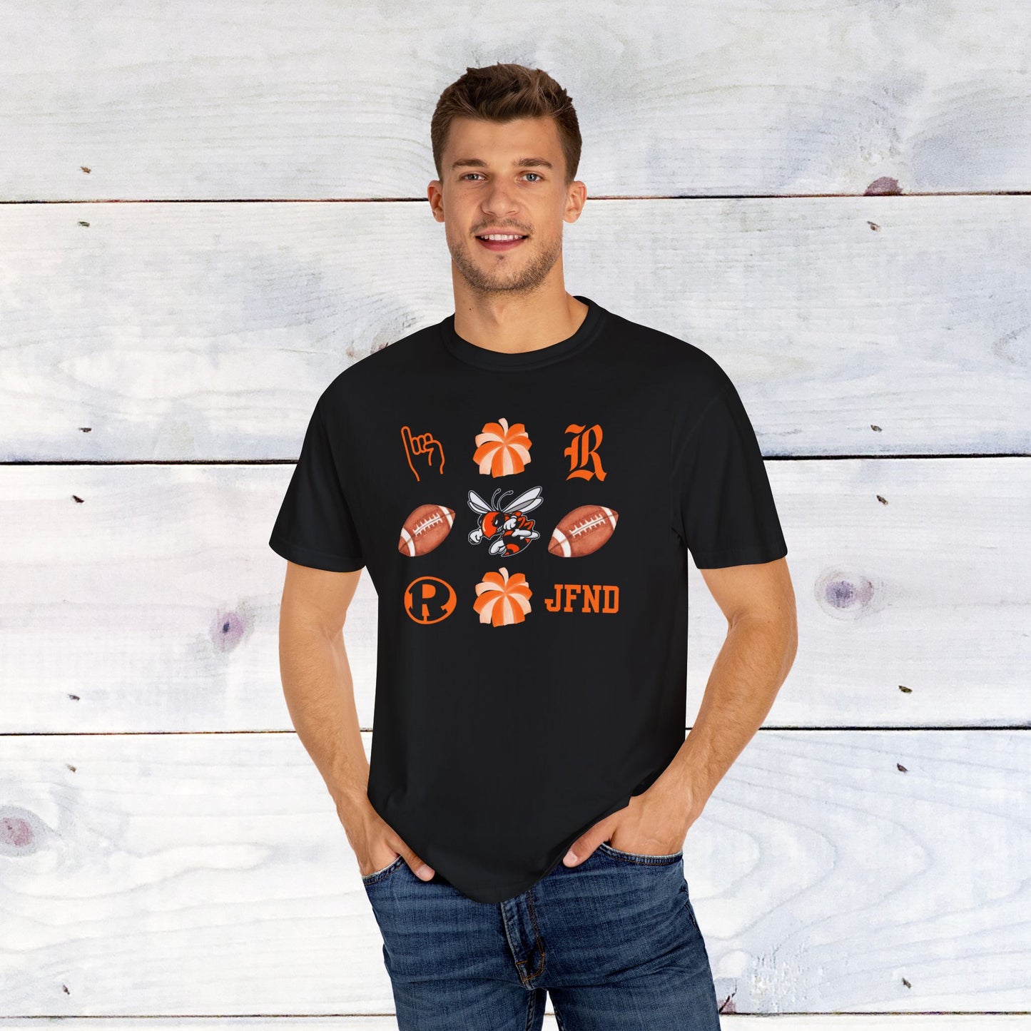 Rockwall Faves Pom & Footballs Grid Comfort Colors T