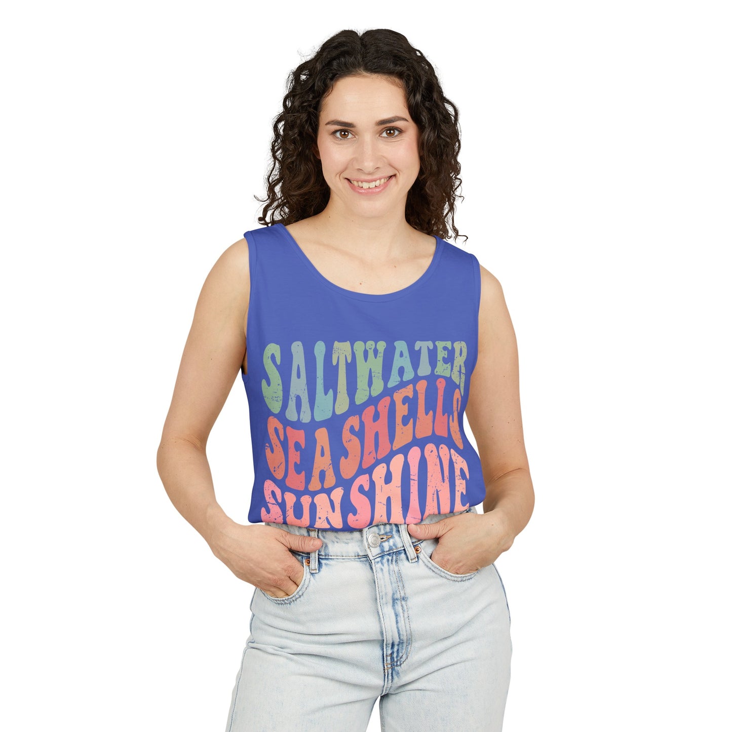 Saltwater, Seashells, Sunshine Tank - Comfort Colors