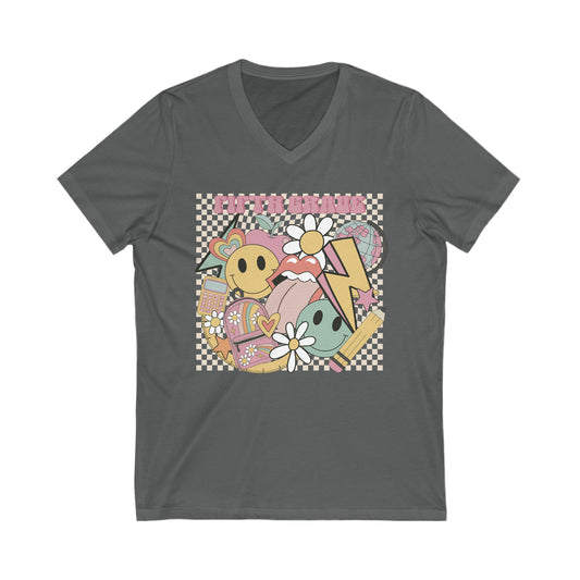 Fifth Grade Fun Teacher Unisex V-Neck Tee
