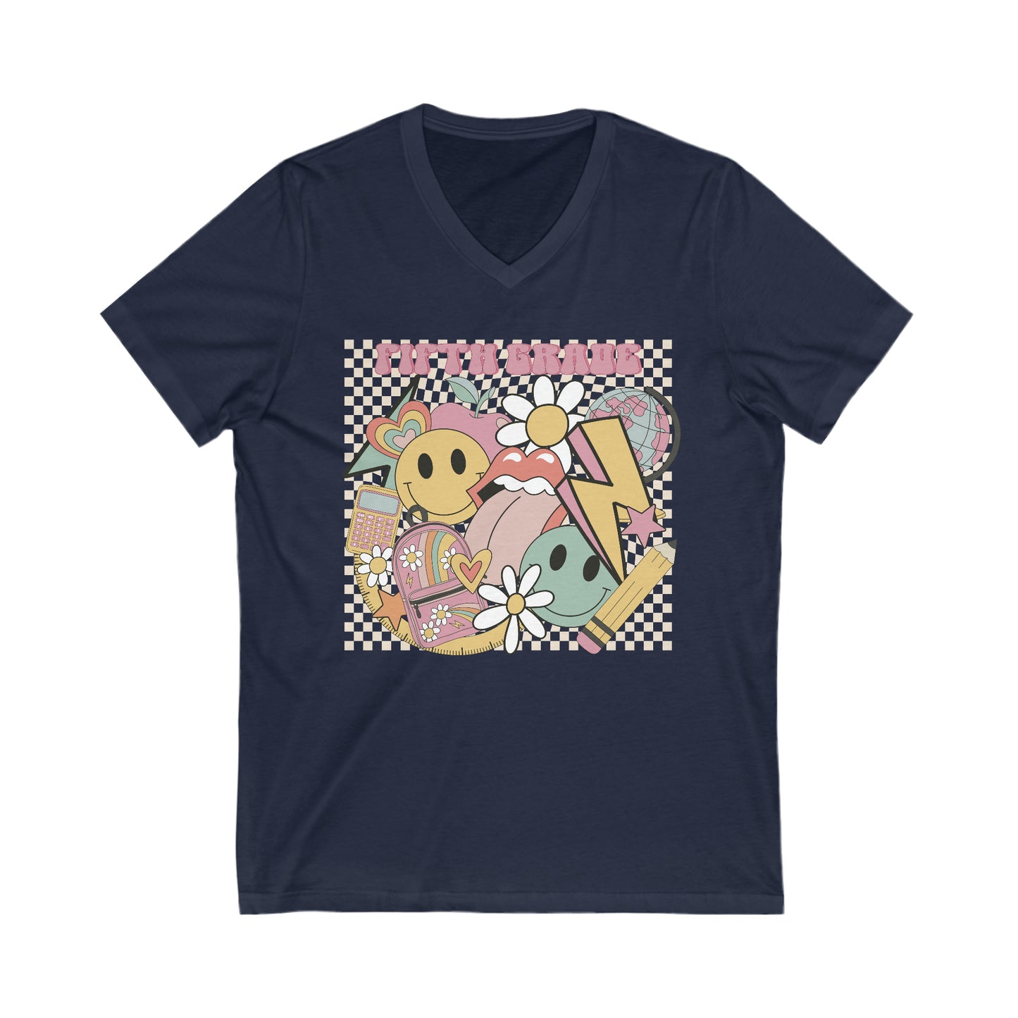 Fifth Grade Fun Teacher Unisex V-Neck Tee
