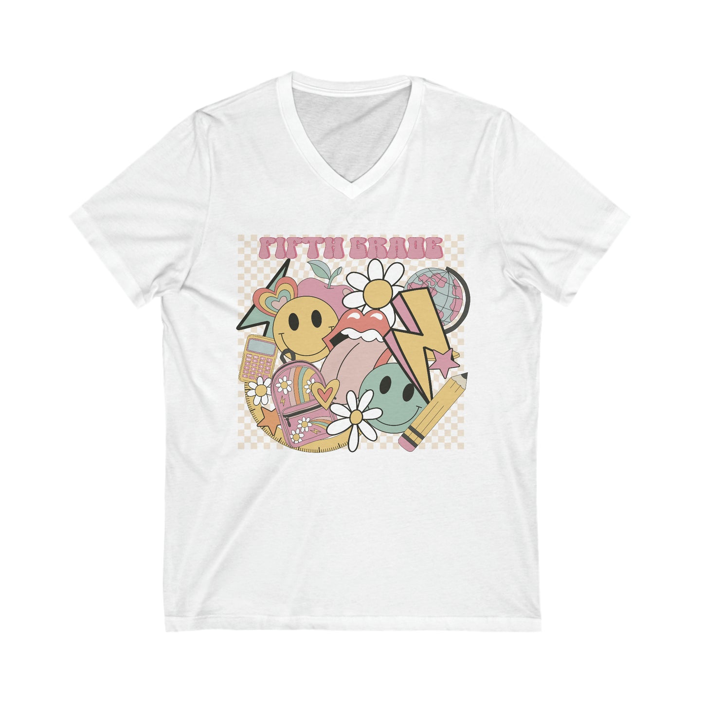 Fifth Grade Fun Teacher Unisex V-Neck Tee