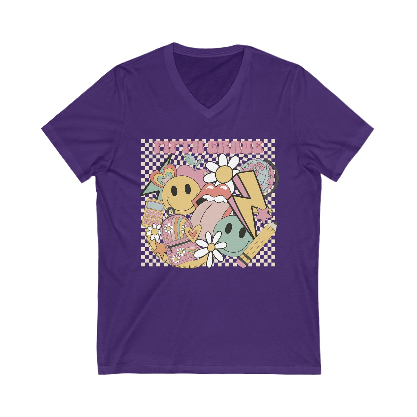 Fifth Grade Fun Teacher Unisex V-Neck Tee