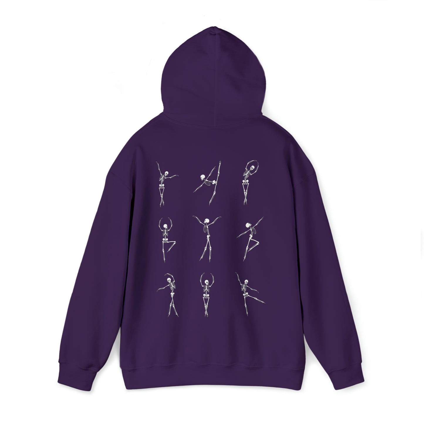 Dancing Skeleton Hoodie- Dancing Skeleton Front- Multi -Dancing Skeleton Back, Mutliple Color Options, Unisex Heavy Blend™ Hooded Sweatshirt