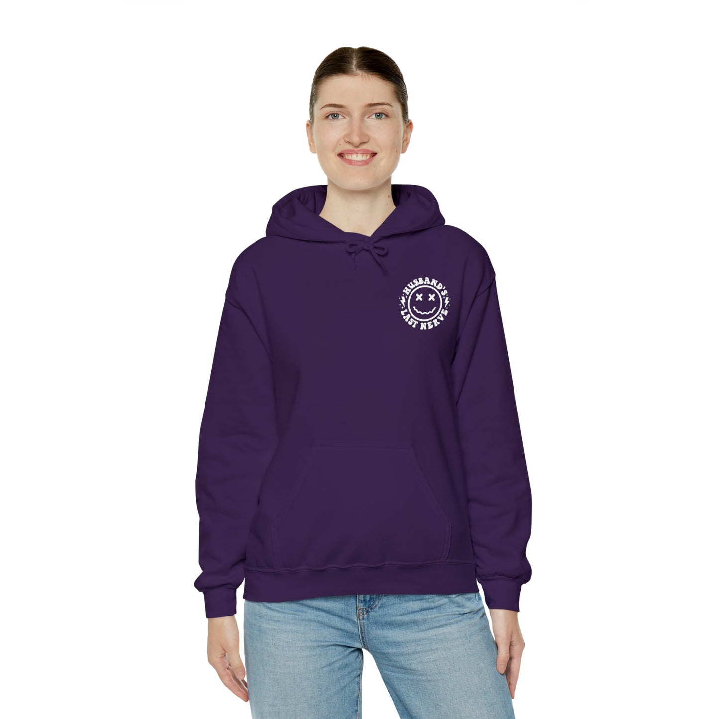 Husband's Last Nerve Hoodie - White Text