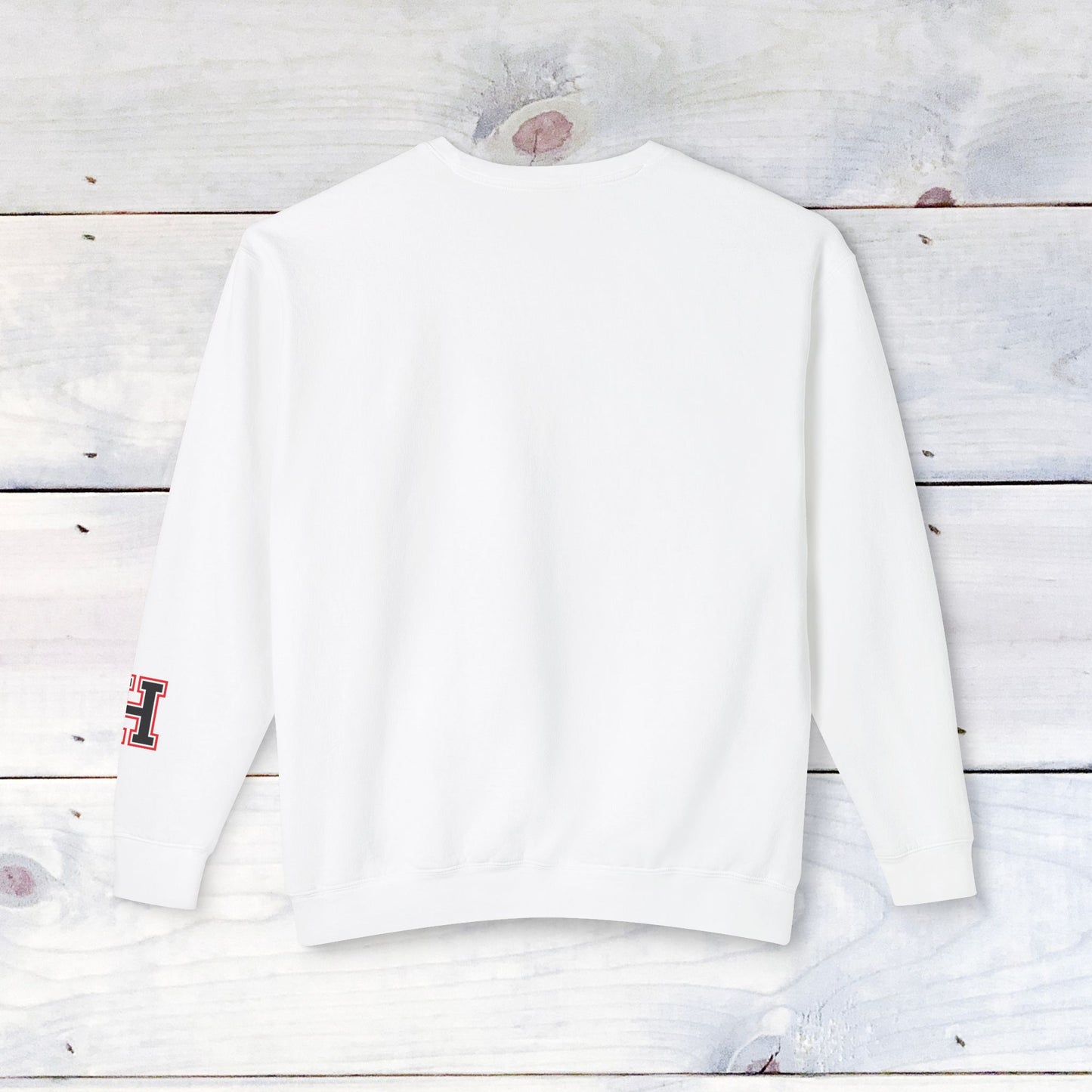 Fun Heath Bow Sweater Lower Sleeve "H" on Left  - Comfort Colors Sweater