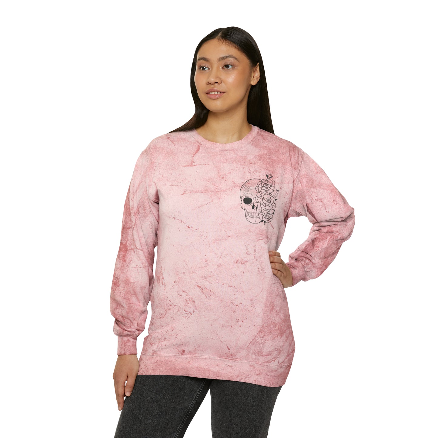 Skull Front, Vastly Overrated Back - Color Blast Comfort Colors Pullover - Multi Color Options