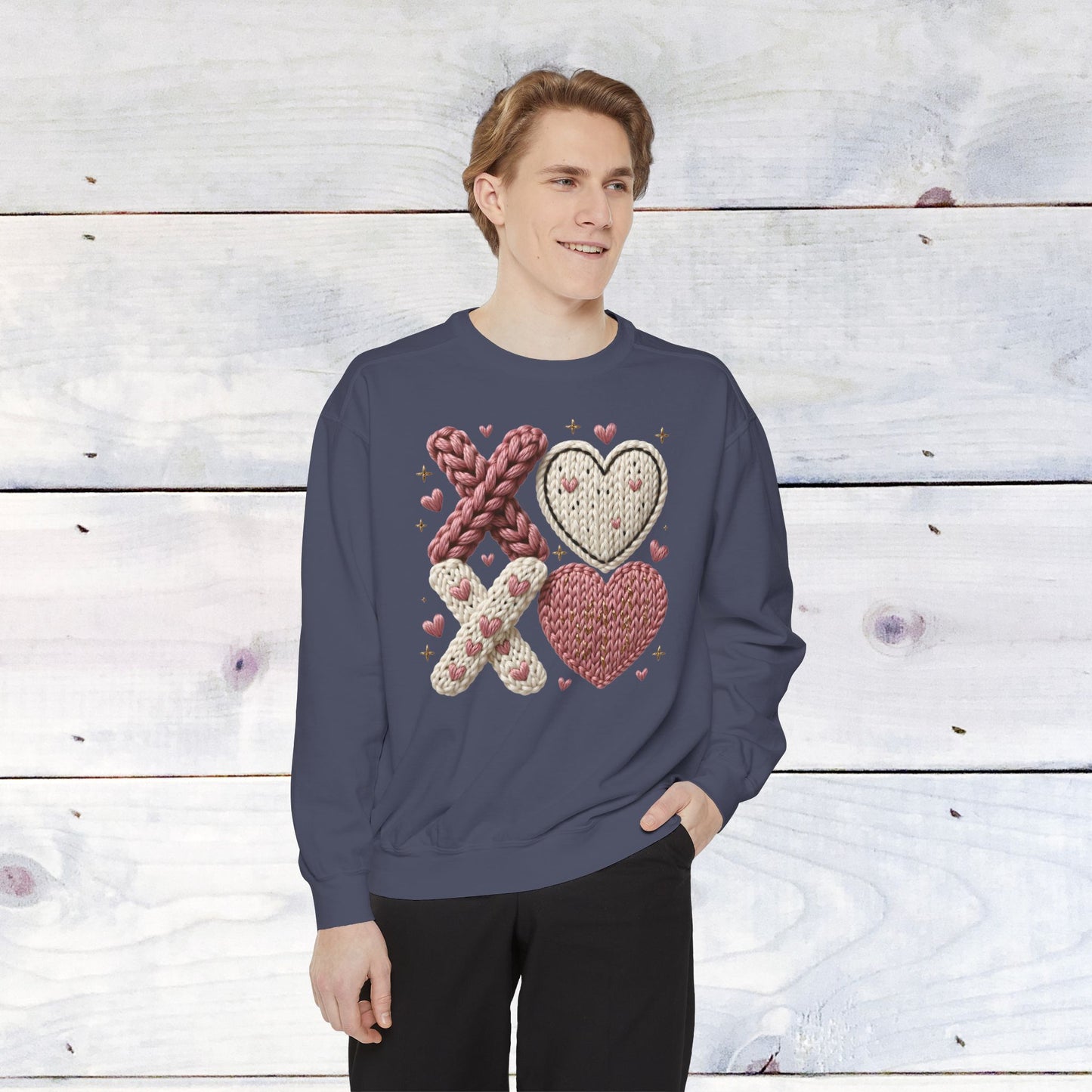 XOXO Yarn Heart Comfort Color Sweatshirt