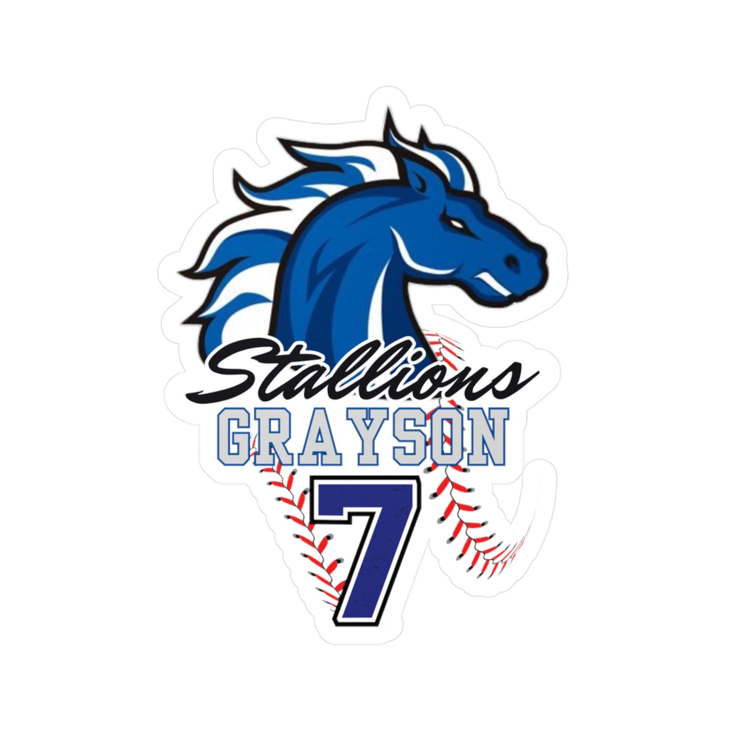 Stallions 7 Custom Vinyl Sticker