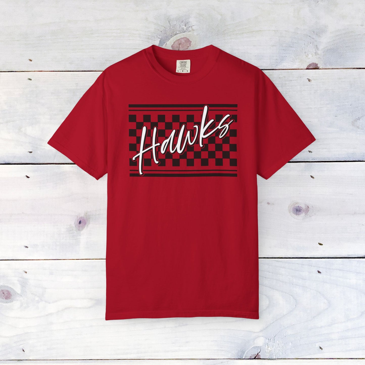 Heath Hawks Checkered Comfort Colors Unisex Tee