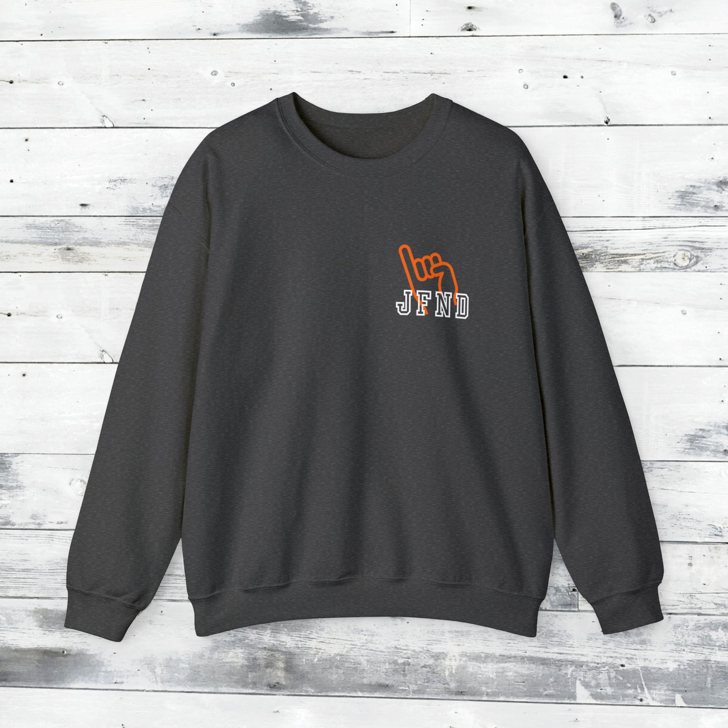 JFND front and Yellowjacket back Sweater