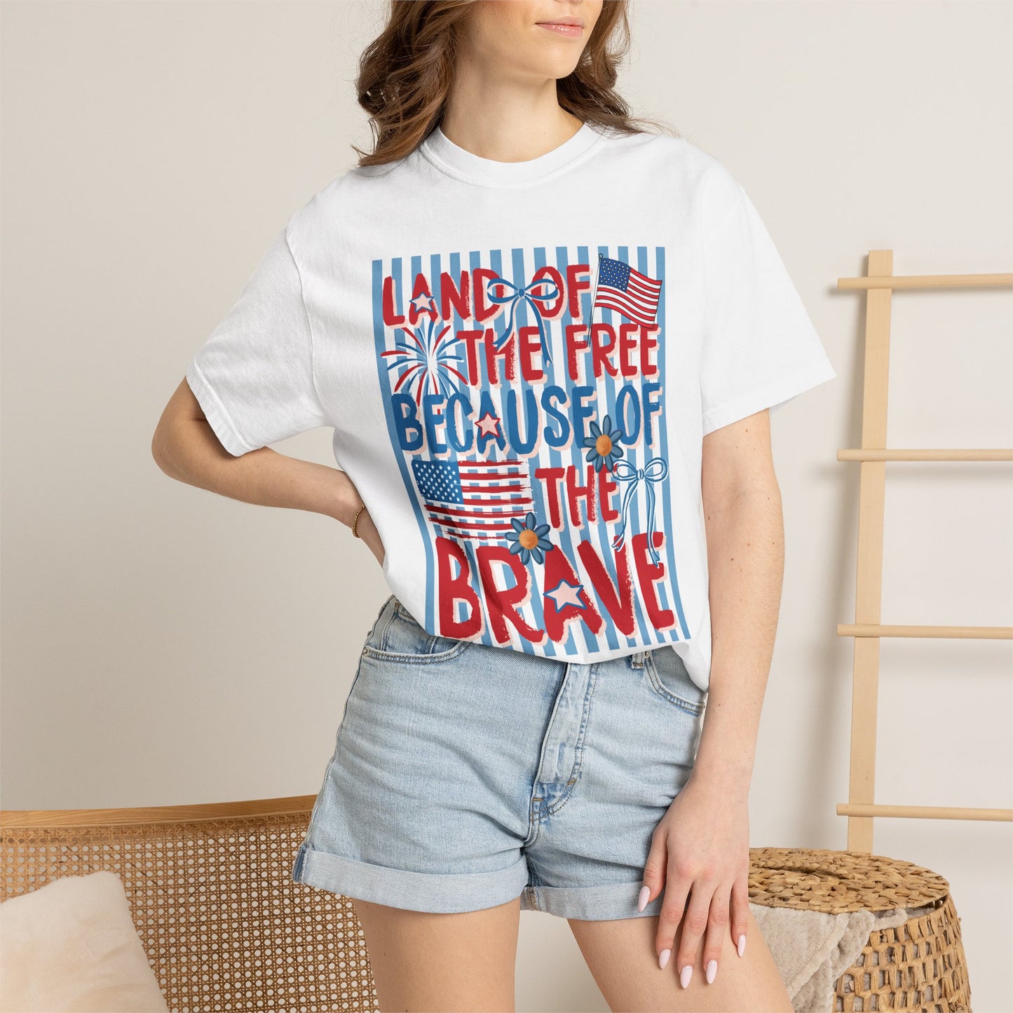 "Land of the Free Because of the Brave"  Comfort Colors Unisex Shirt
