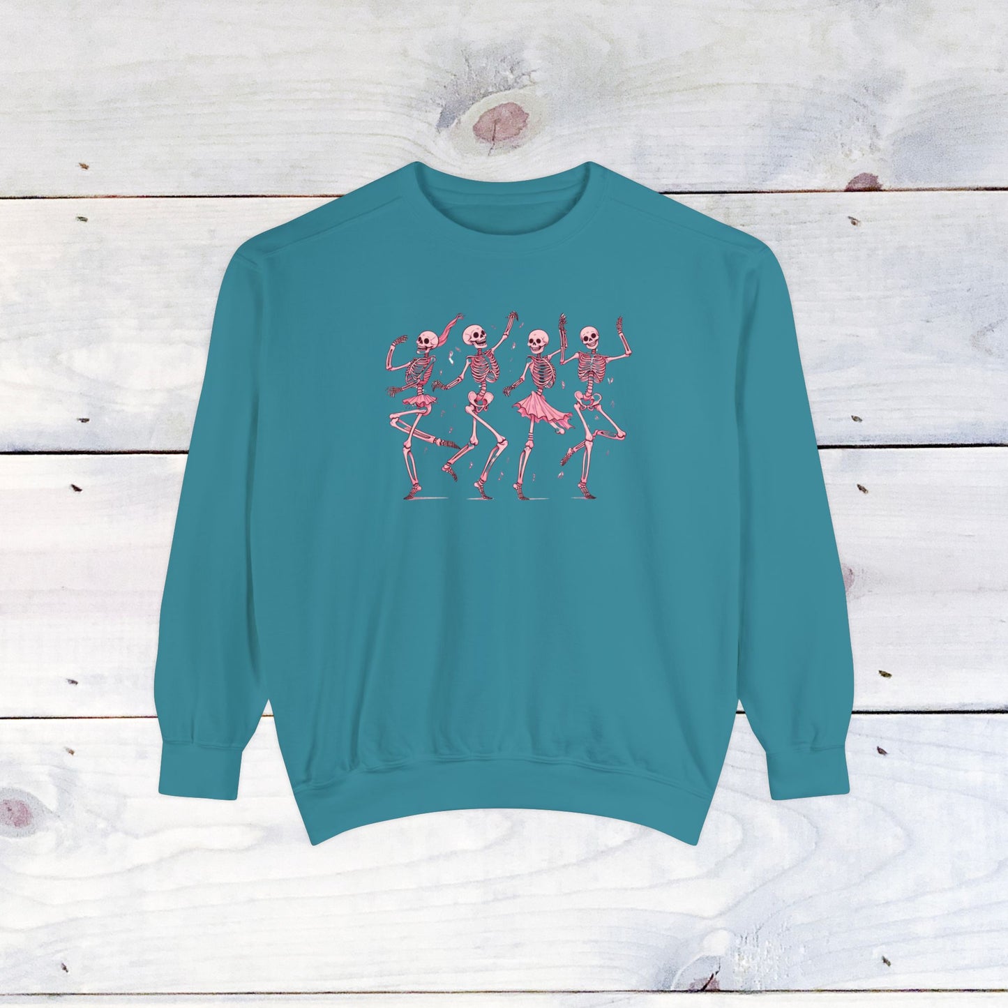 Pink Dancing Skellys Comfort Colors Sweater