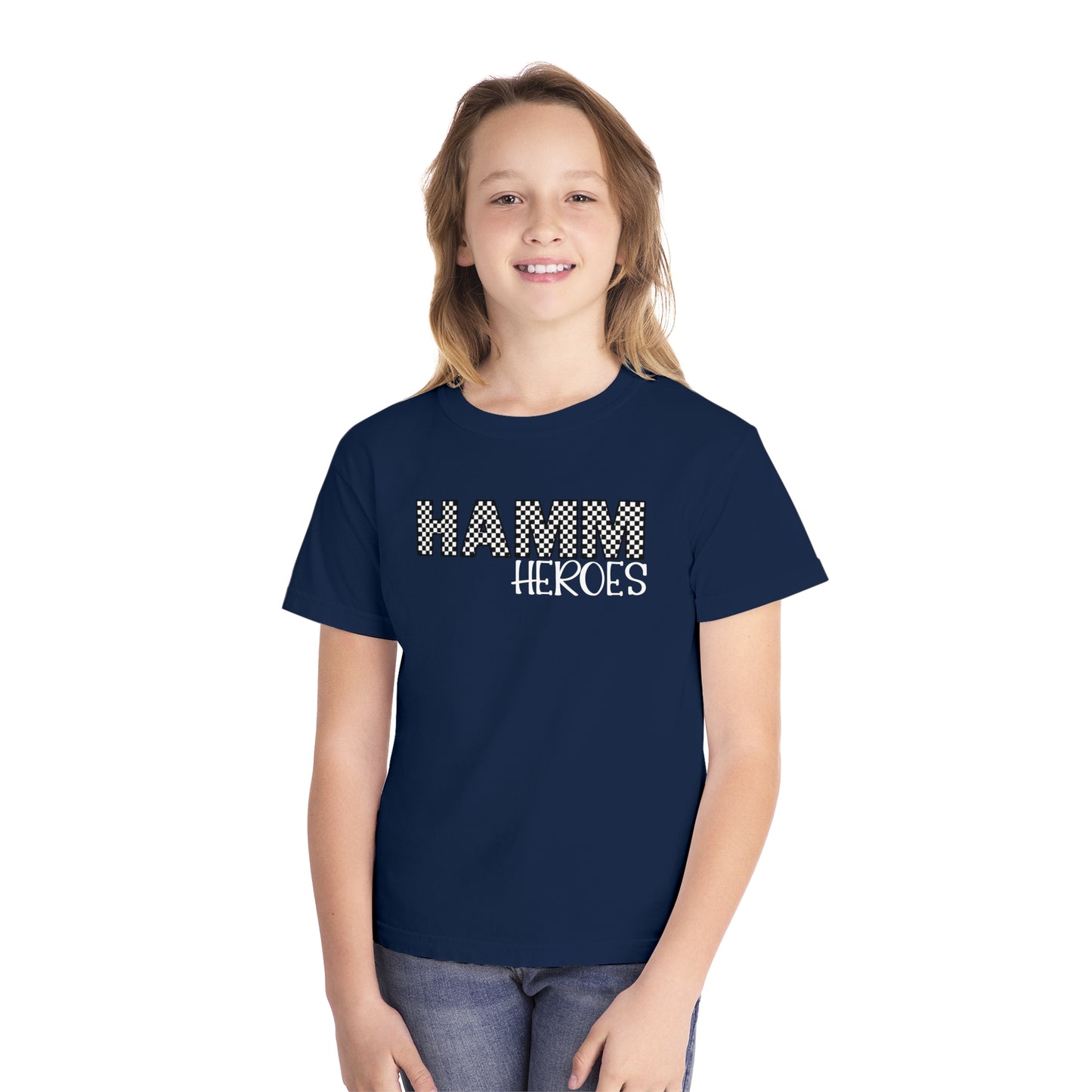 HAMM Checkered Youth Comfort Colors T . White Text