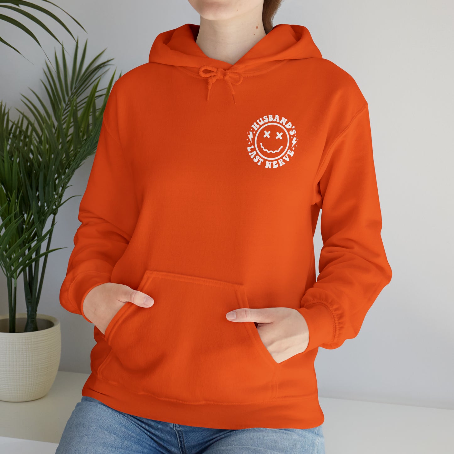Husband's Last Nerve Hoodie - White Text