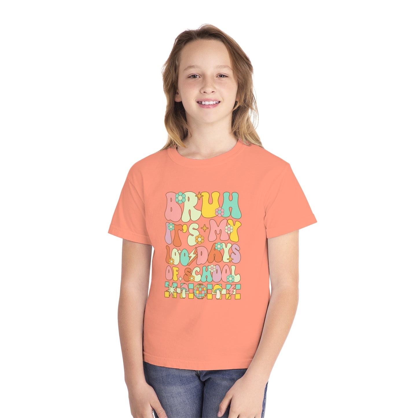 Youth BRUH 100 Days Comfort Colors Tee