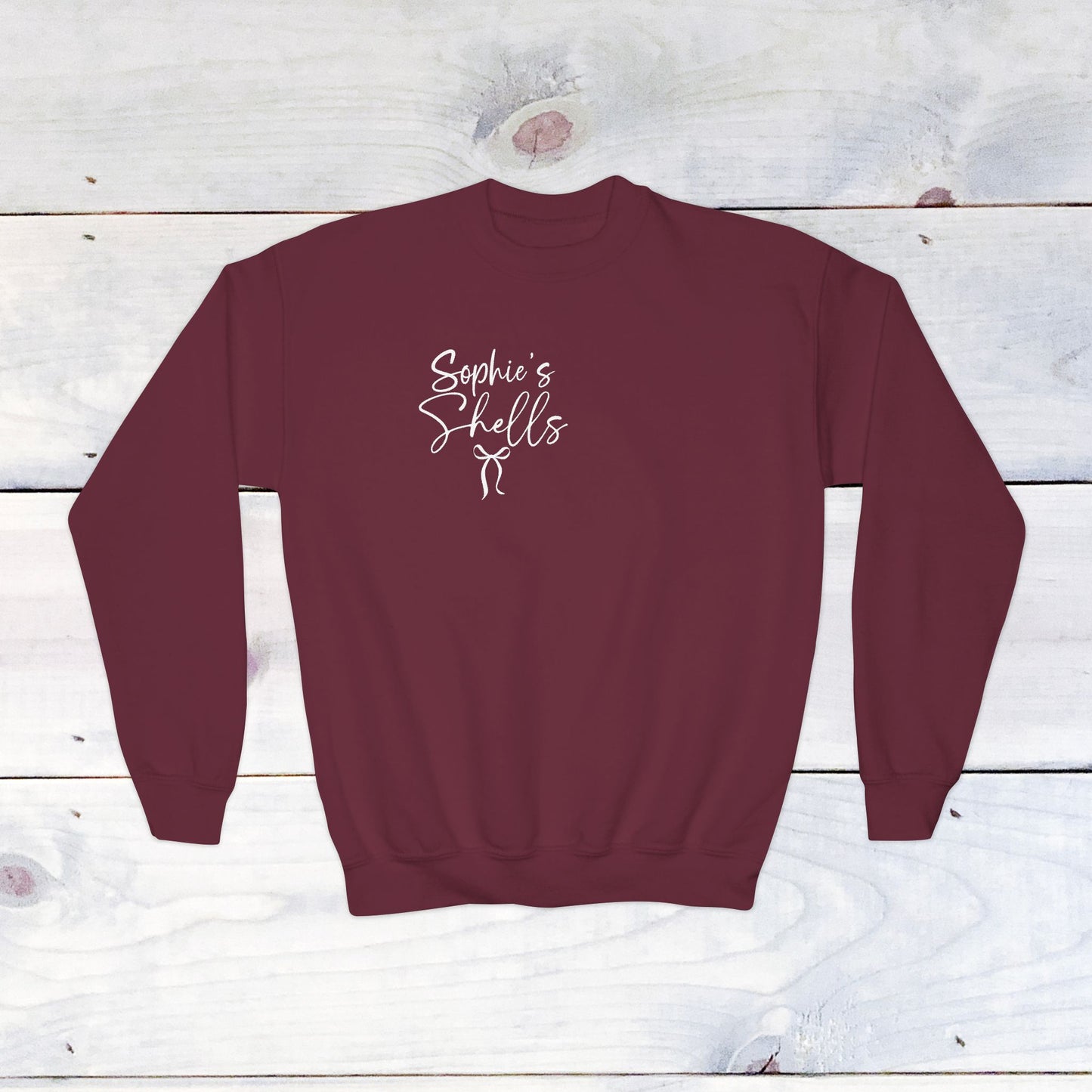 Custom 'Sophie's Shells' Youth Crewneck Sweatshirt
