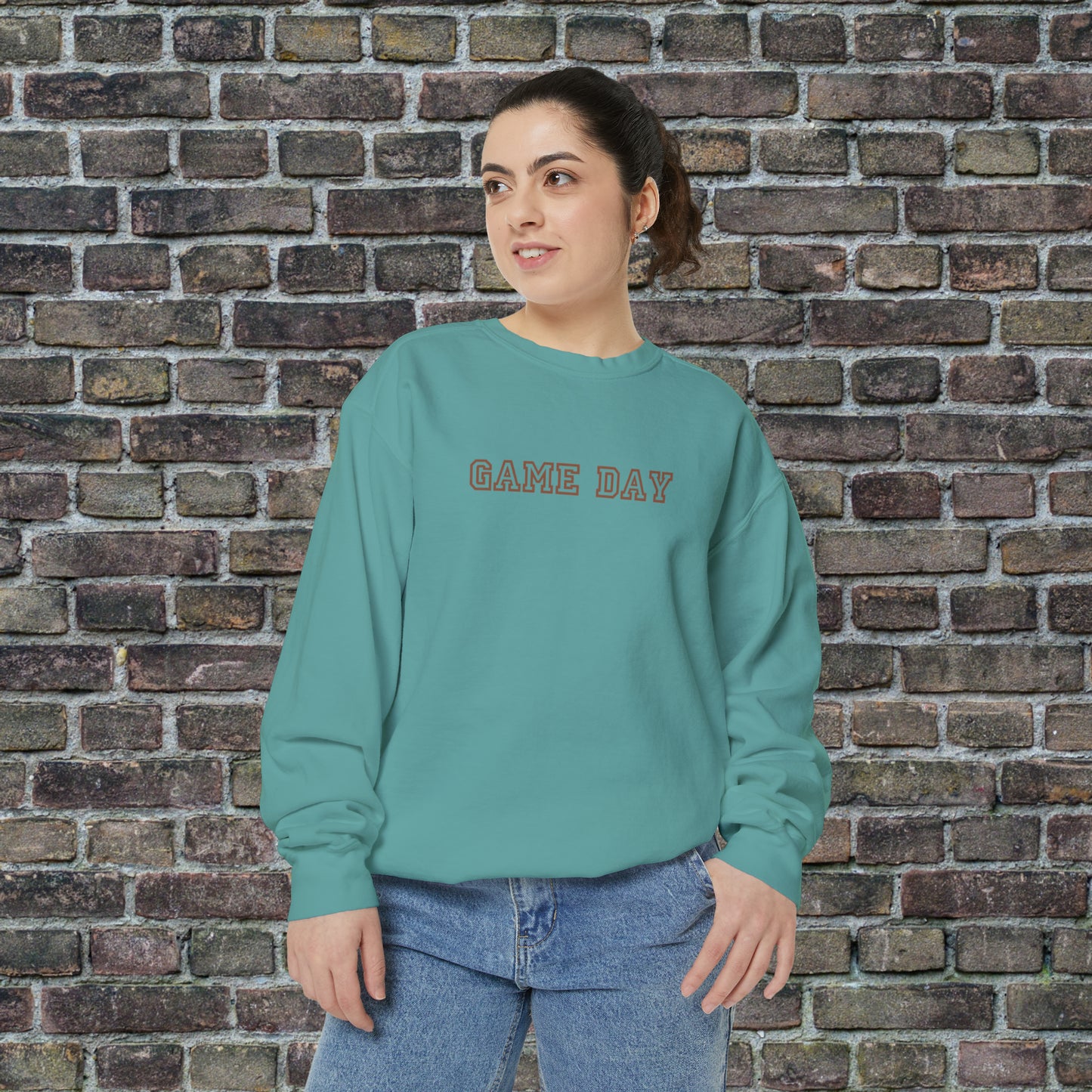 Game Day Comfort Colors Sweater - Brown Text