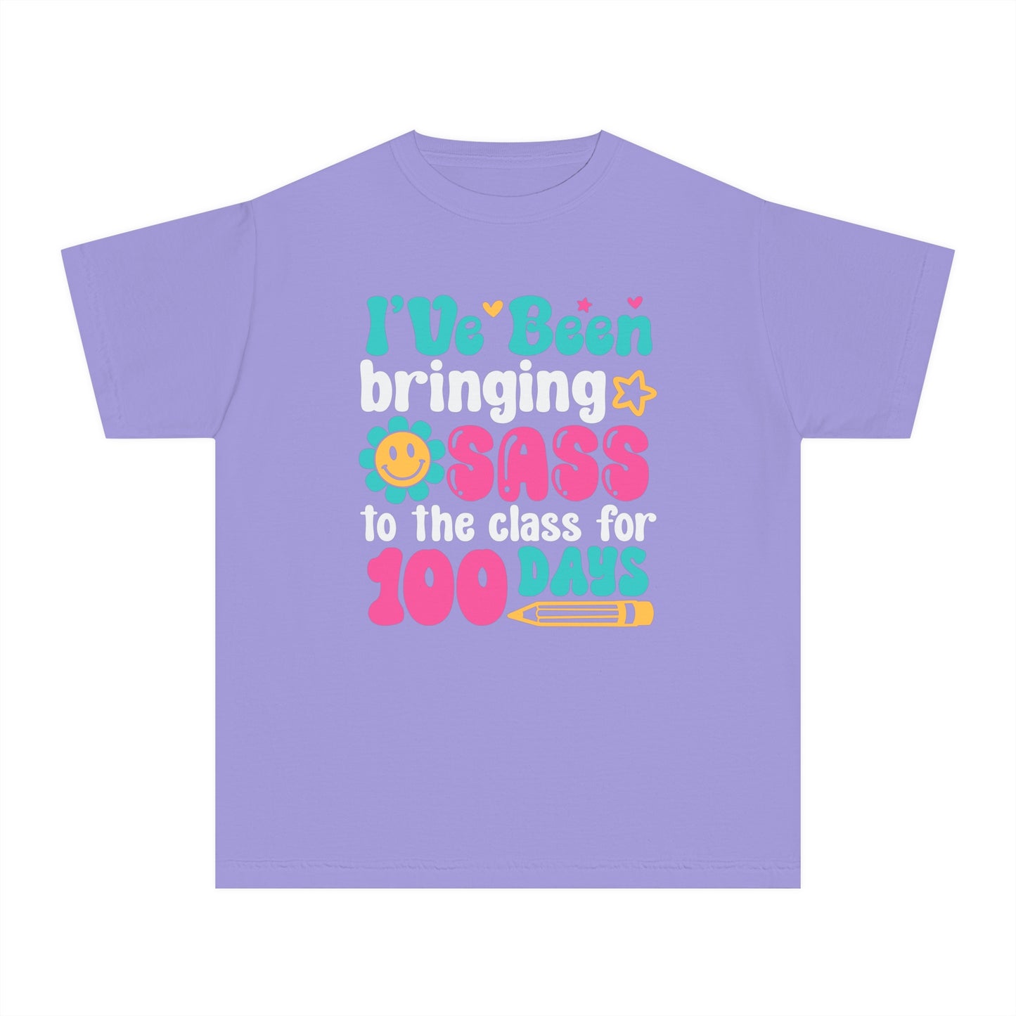 Youth Bringing the Sass 100 days of Class Comfort Colors Tee