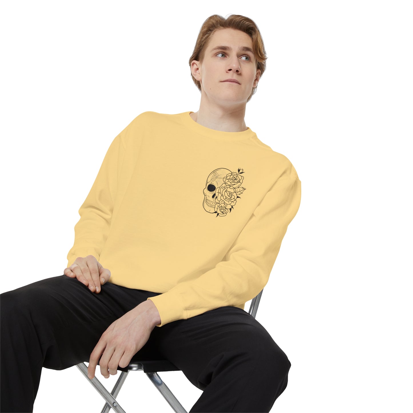 Skull Front, Vastly Overrated Back - Comfort Colors Pullover - Multi Color Options