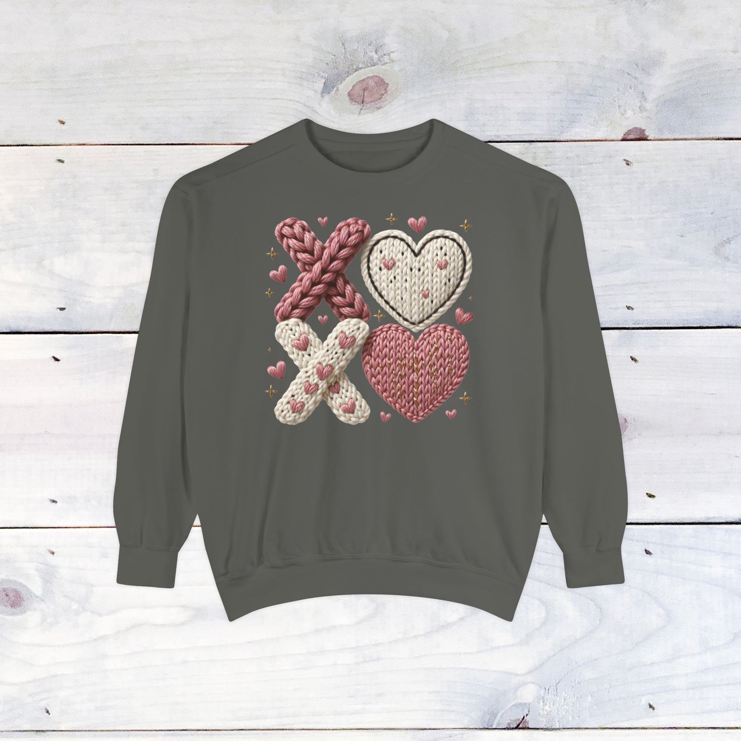 XOXO Yarn Heart Comfort Color Sweatshirt