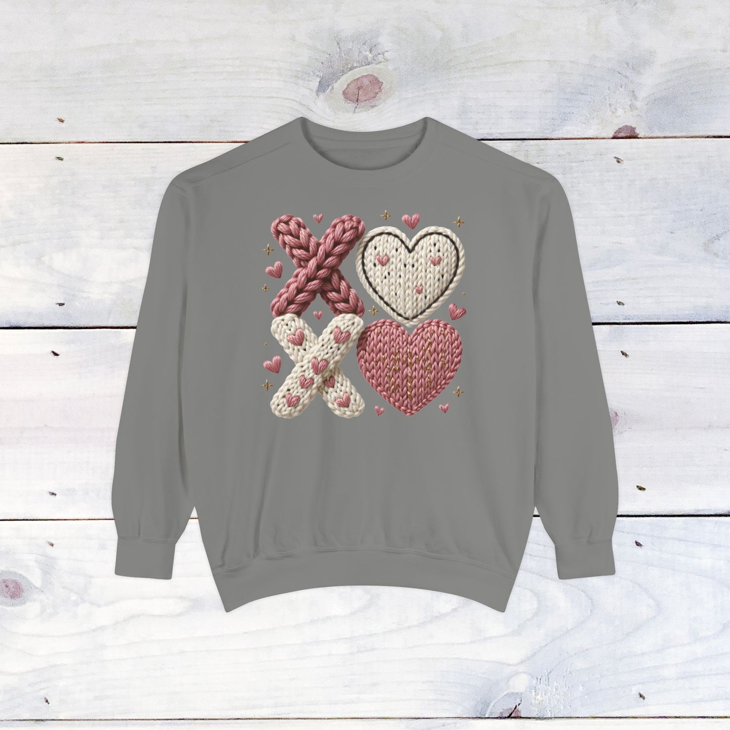 XOXO Yarn Heart Comfort Color Sweatshirt
