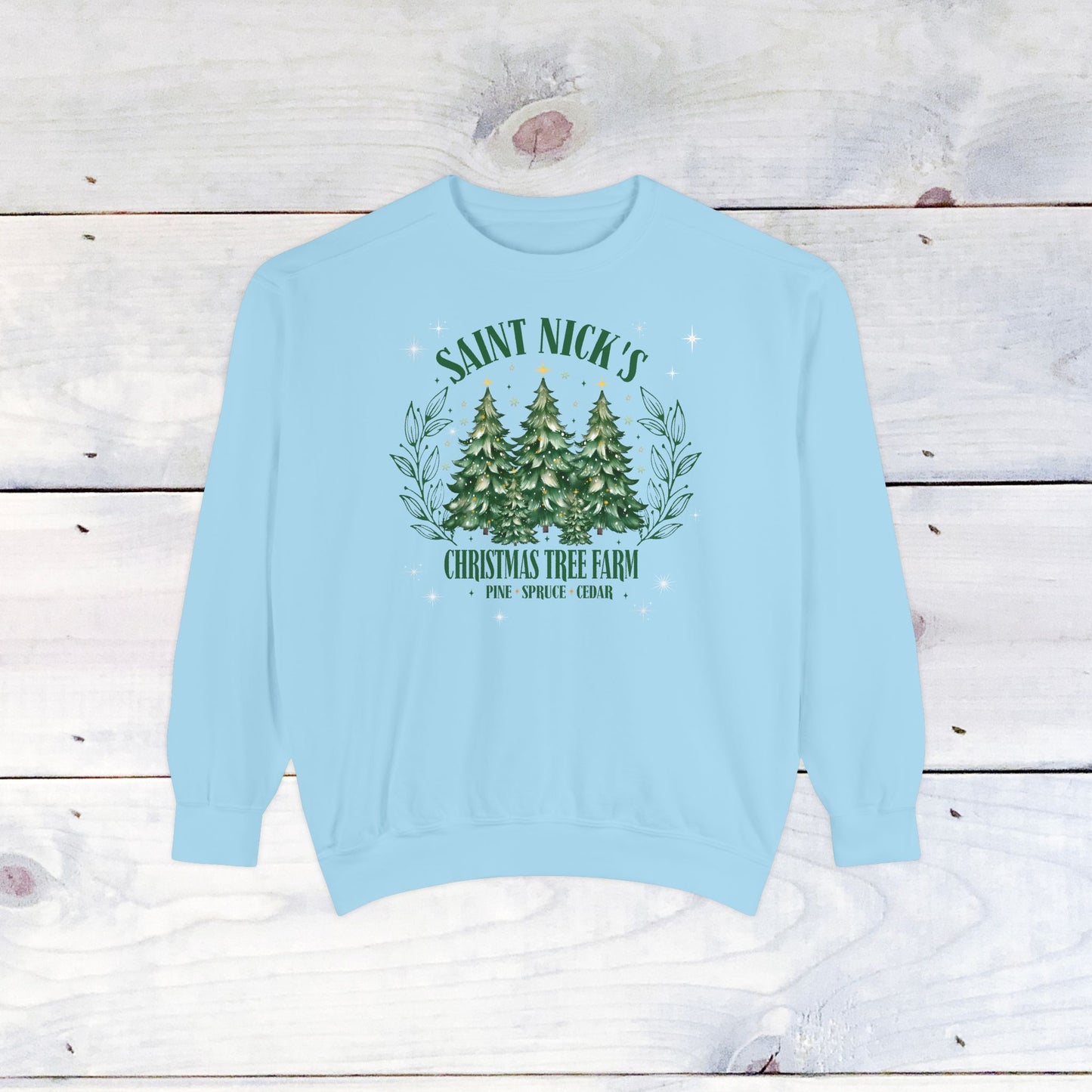 Saint Nick's Tree Farm Comfort Colors Holiday Sweater