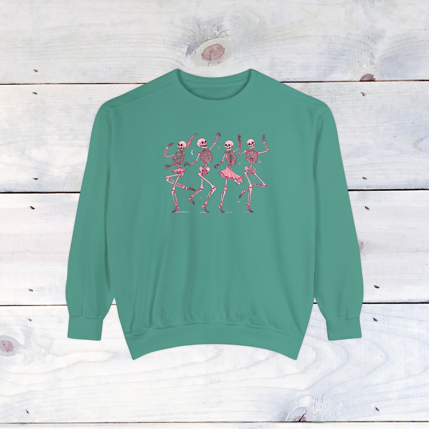 Pink Dancing Skellys Comfort Colors Sweater