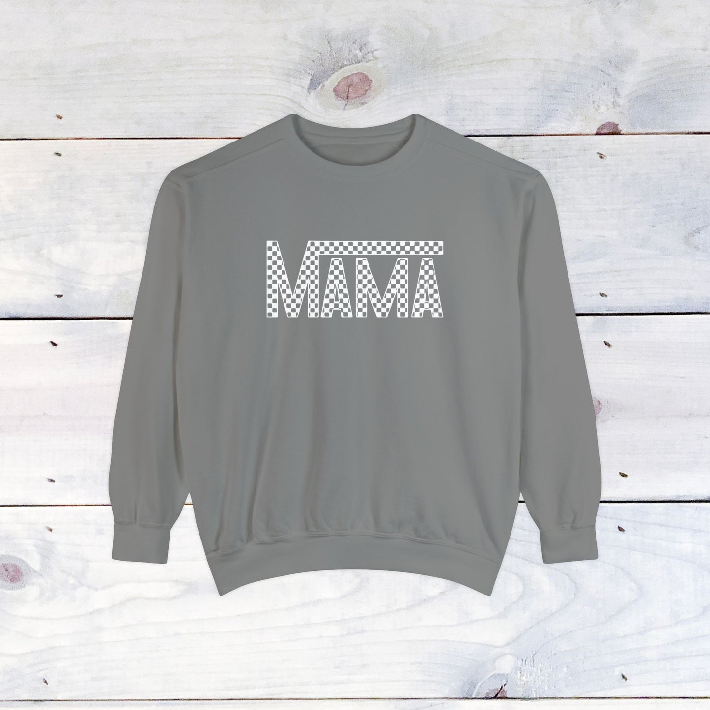 Mama Checkered Comfort Colors Sweater