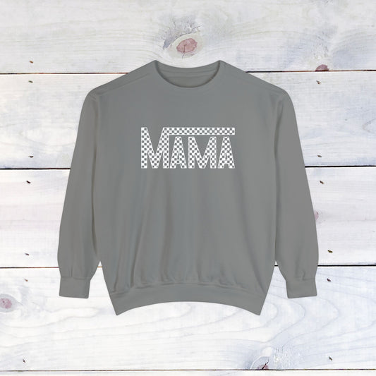 Mama Checkered Comfort Colors Sweater