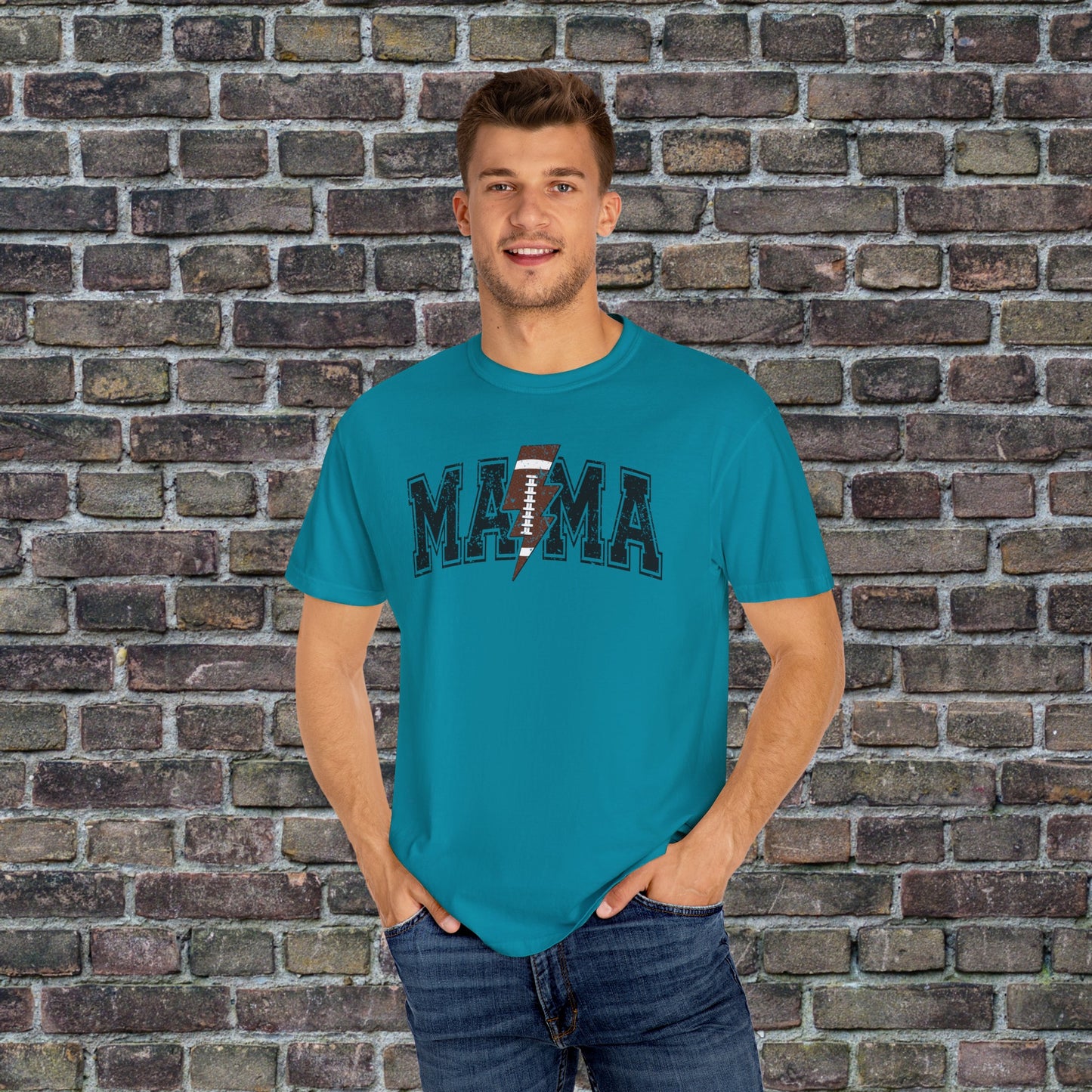 Football Mama Bolt Comfort Colors T