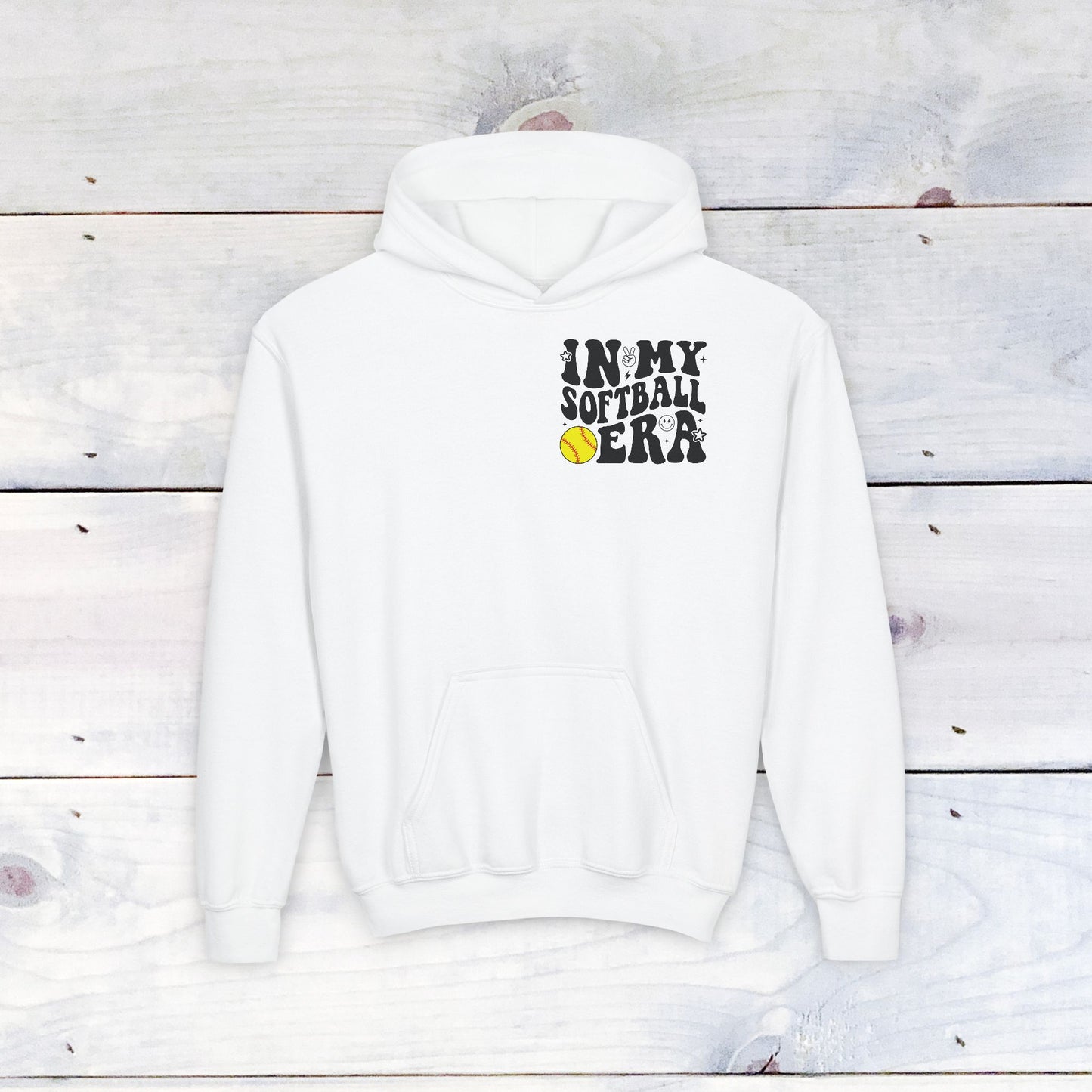 Softball Era Funk Youth Heavy Blend Hooded Sweatshirt