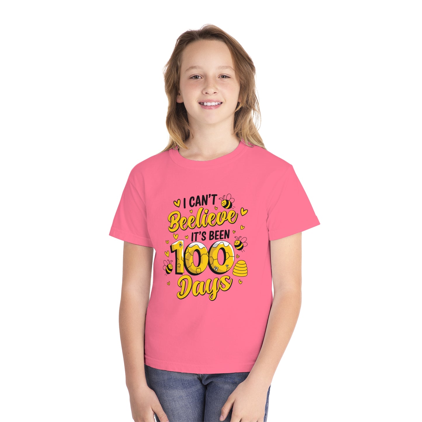 Youth I Can't Beelieve 100 Days Comfort Colors Tee