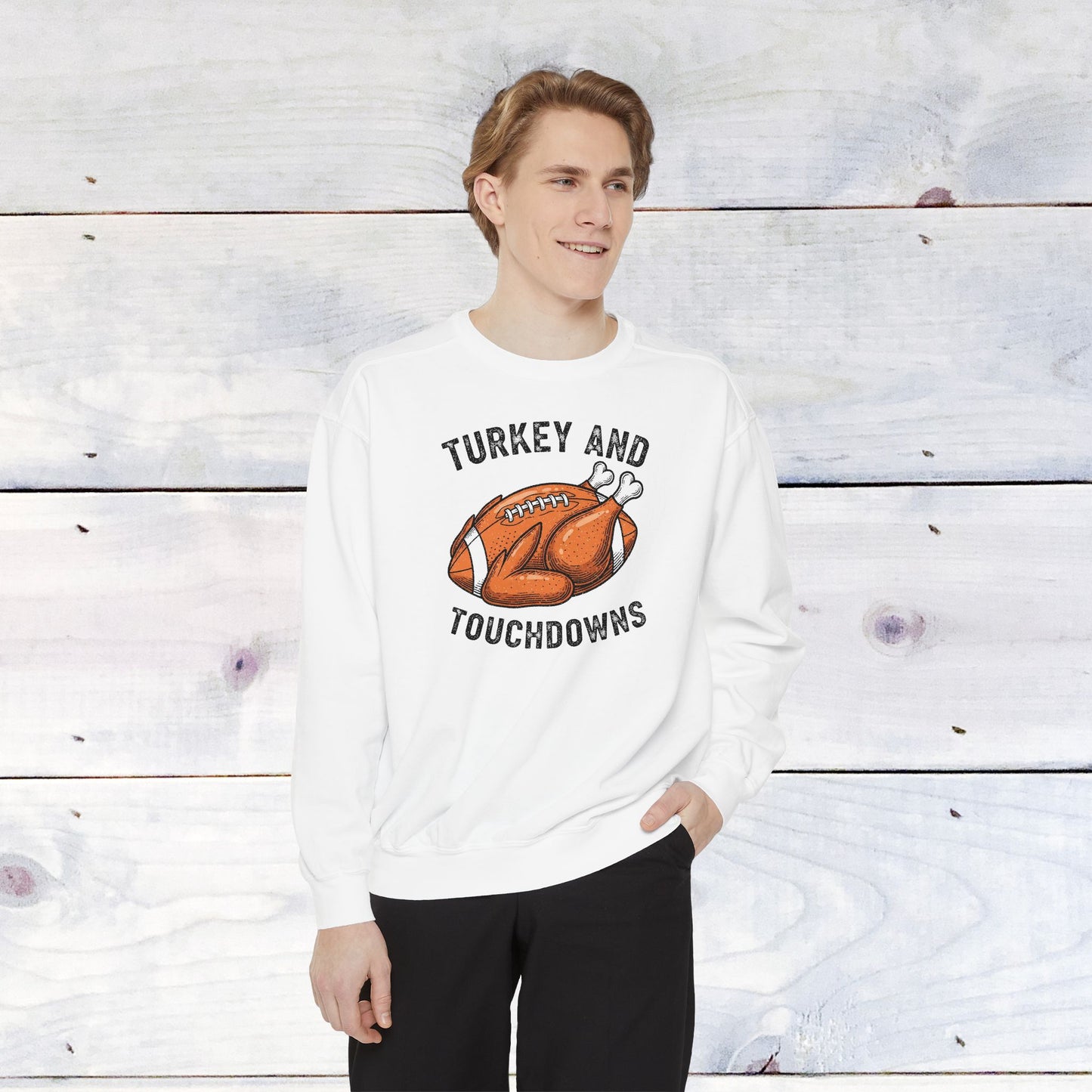 Turkey and Touchdowns Comfort Colors Sweatshirt