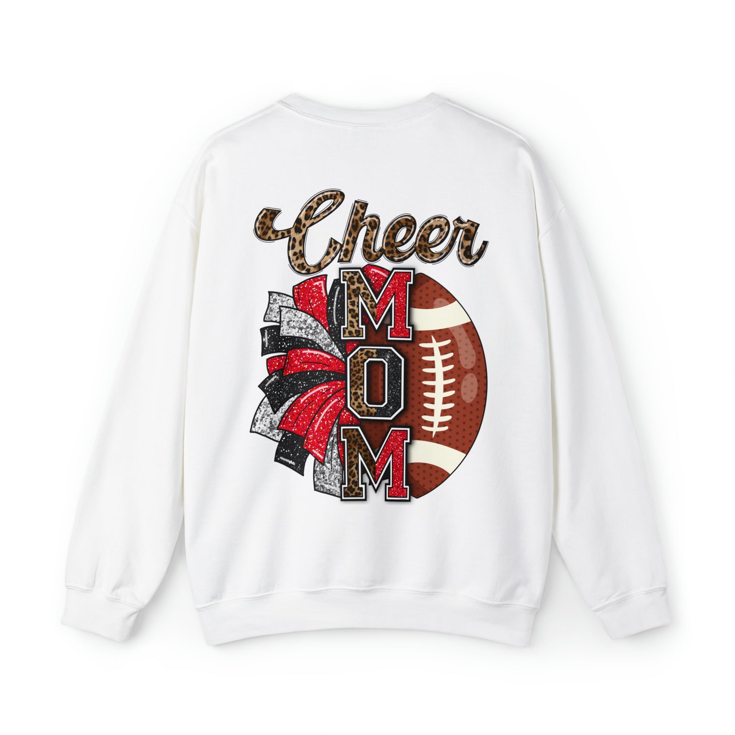 Hawks Heart Front, Glitz Cheer Mom back - Sweater