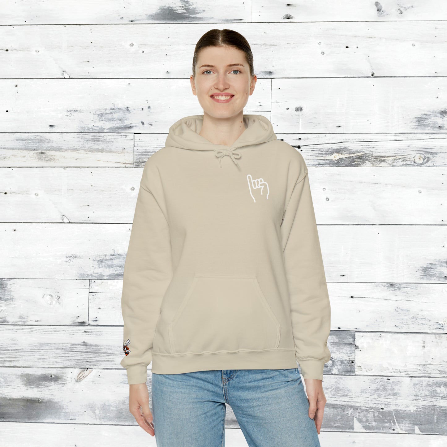 Jackets Stinger Hoodie Front - Yellow Jacket Sleeve/Cuff - Old School R back