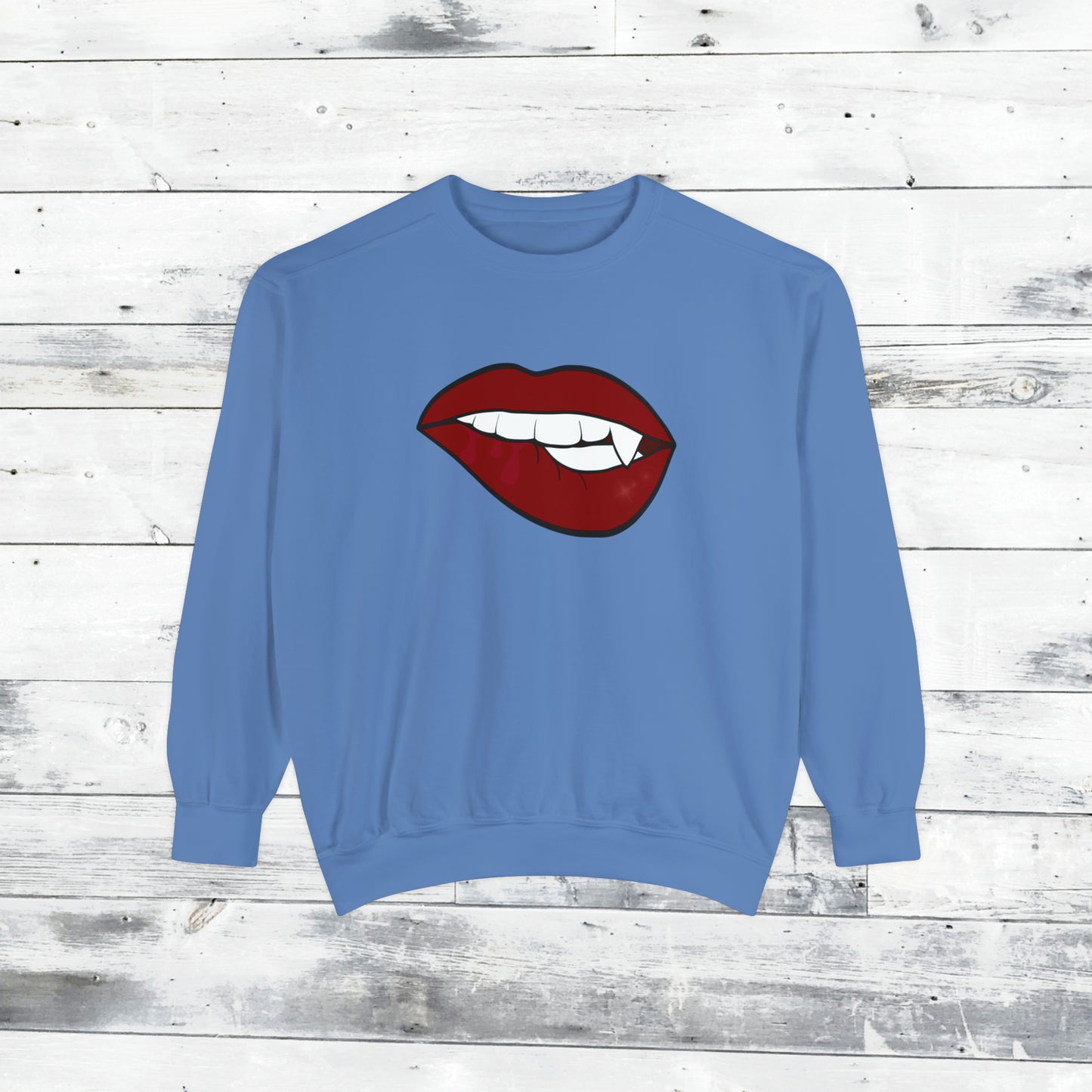 Biting Lip Vampire Fang Comfort Colors Sweater