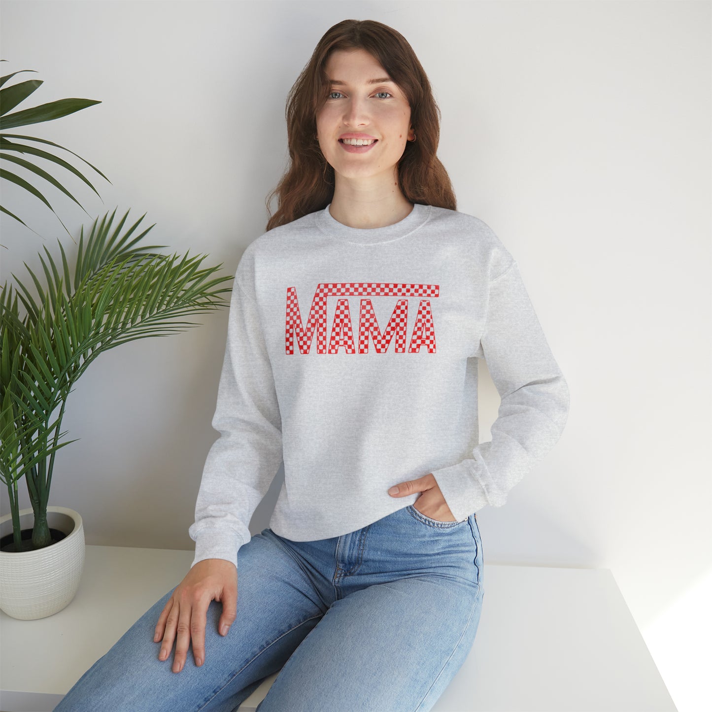 Red Mama Checkered Sweater