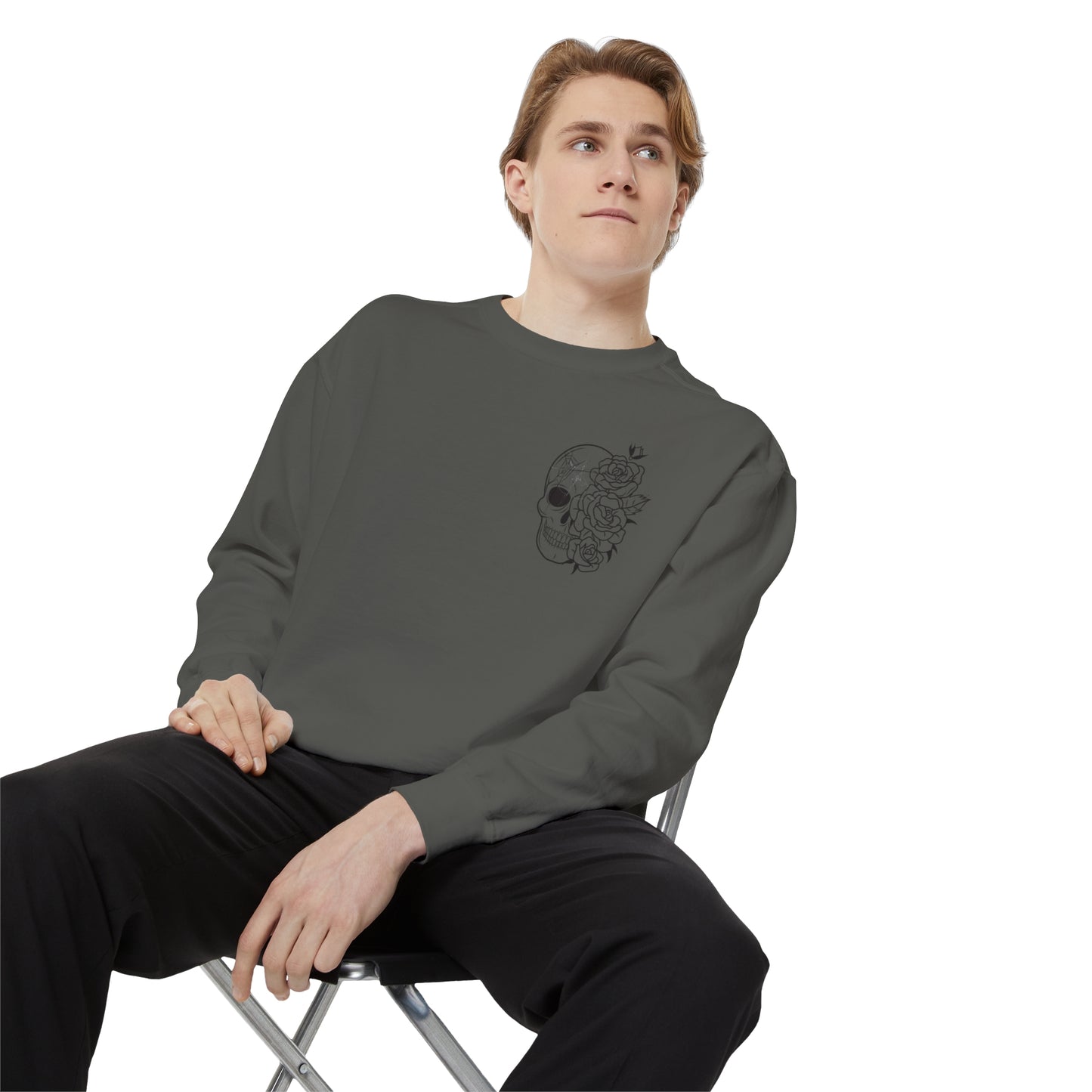 Skull Front, Vastly Overrated Back - Comfort Colors Pullover - Multi Color Options