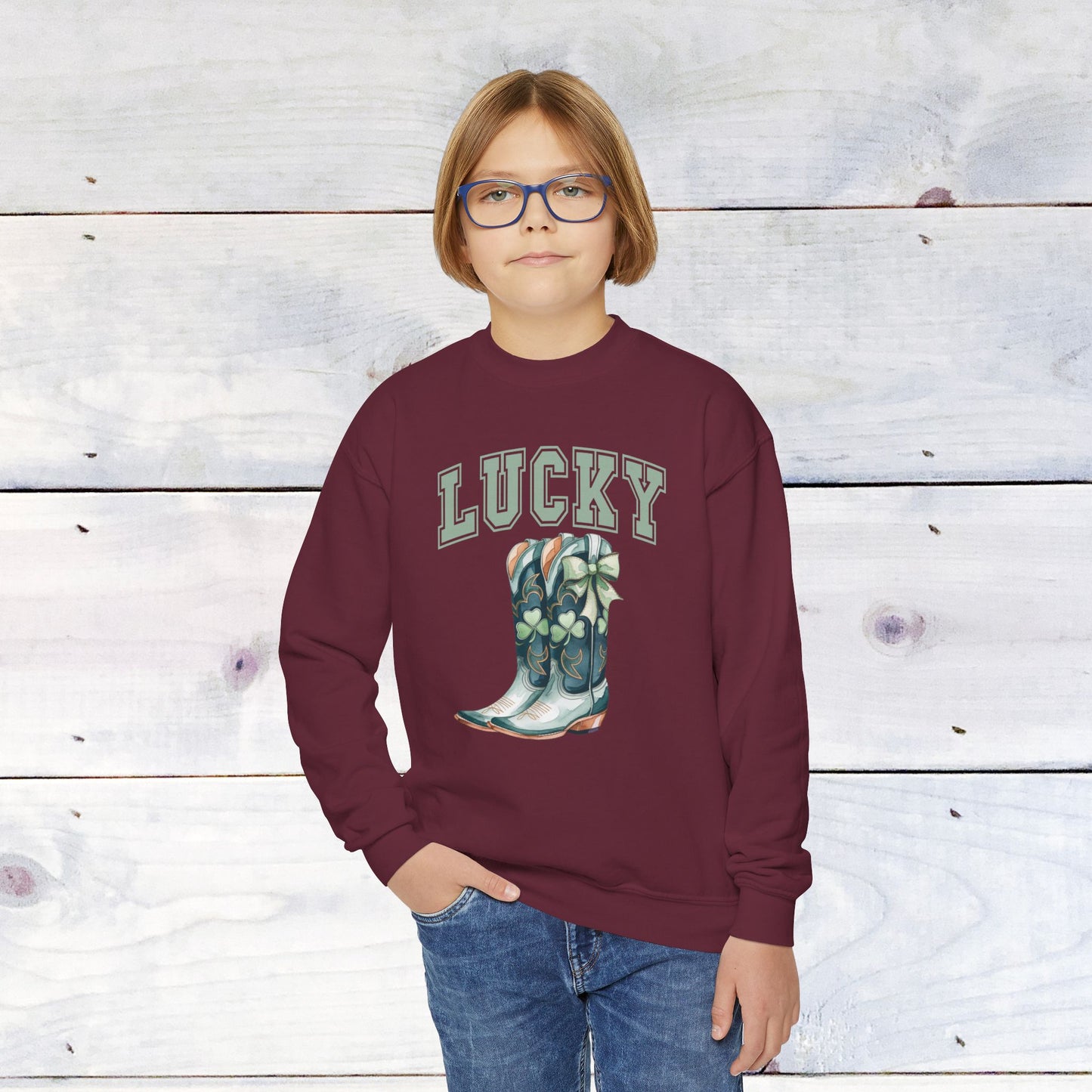 Lucky Boots Youth Crewneck Sweatshirt