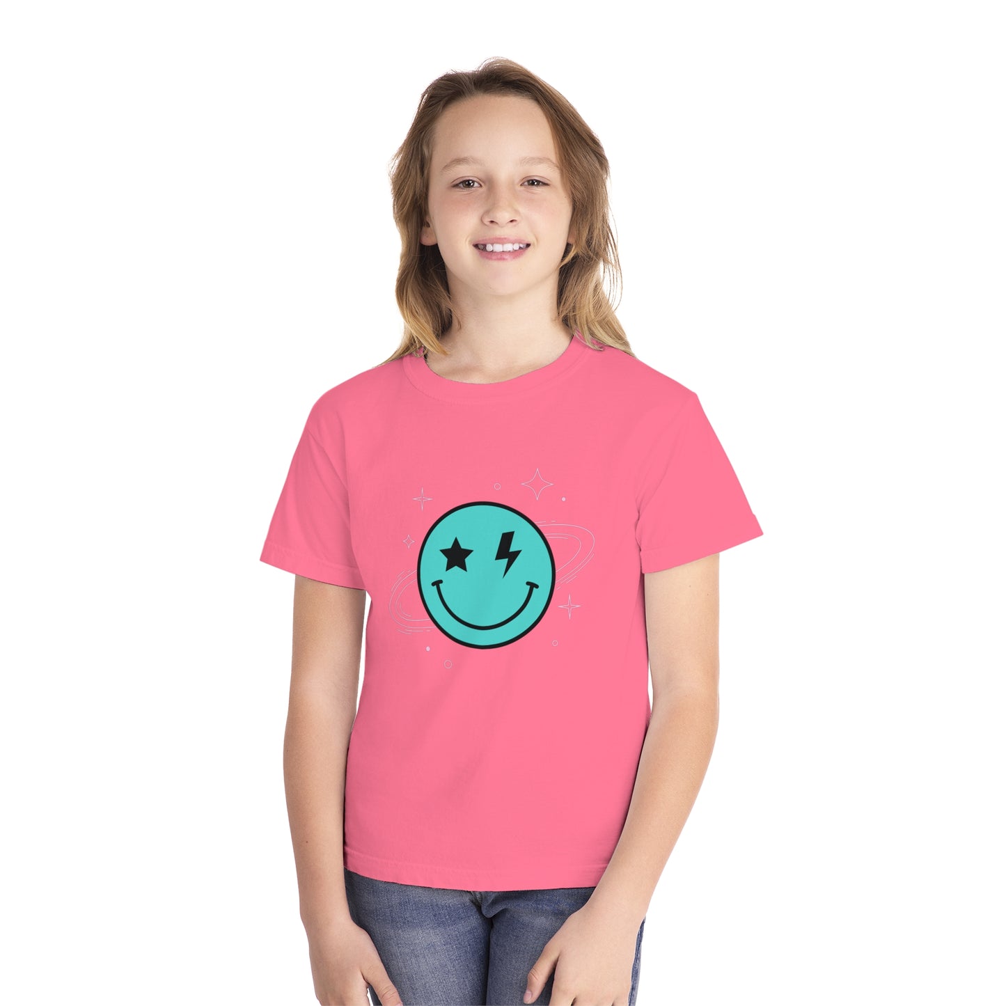 Youth Space Smiley Comfort Colors T-Shirt