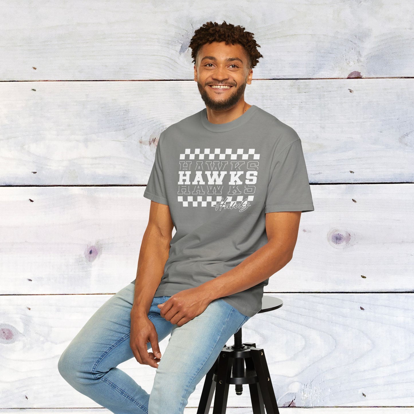 Hawks Check Comfort Colors Unisex Tee