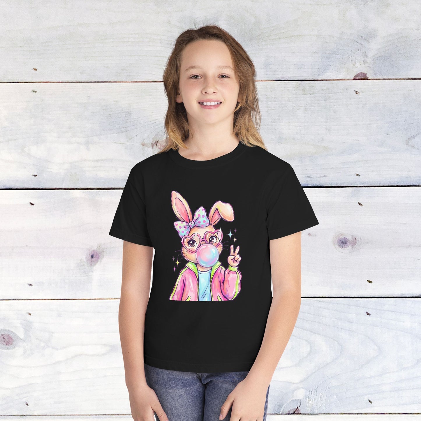 Bunny Bubble Spring Comfort Colors Youth Shirt