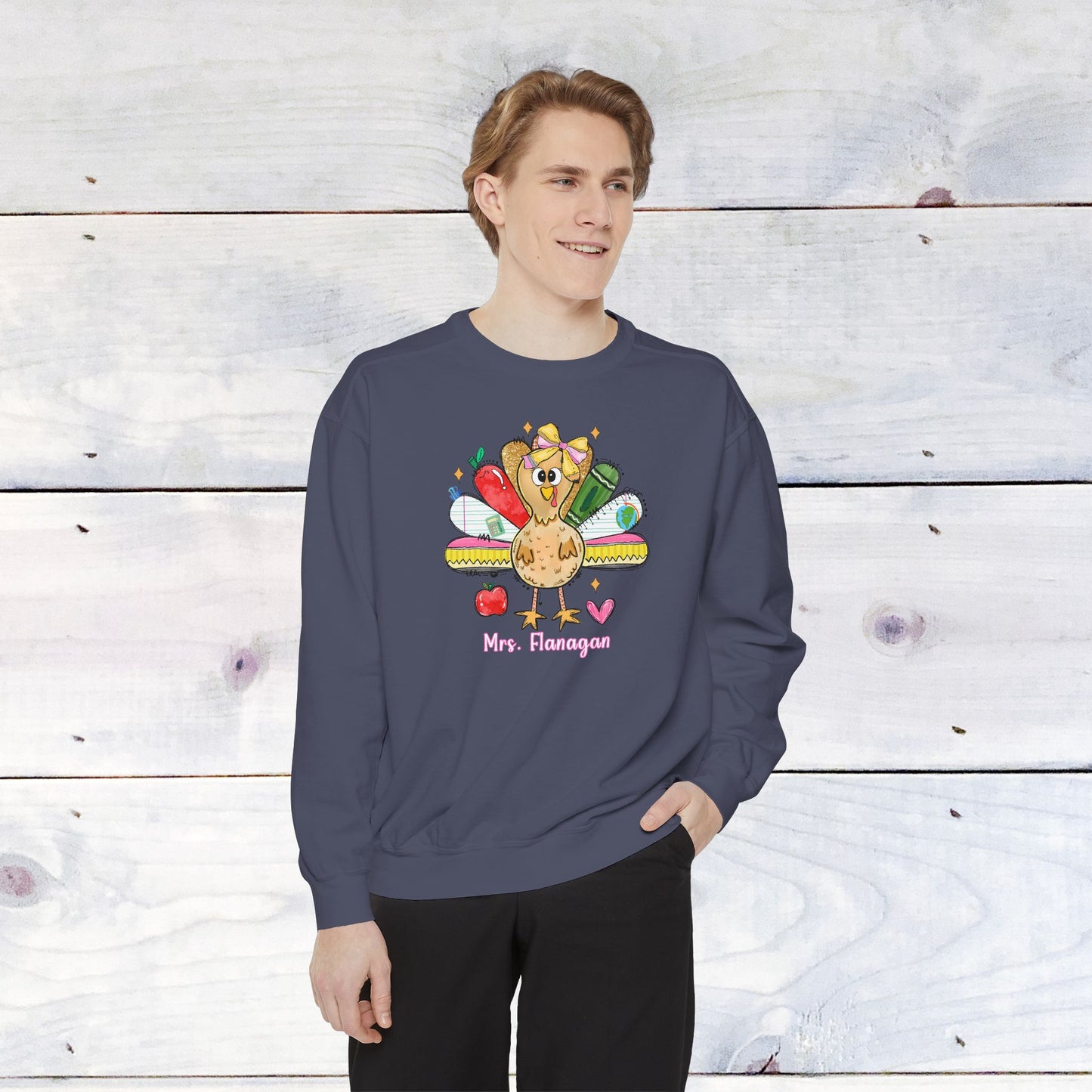 Teacher Turkey Unisex Comfort Colors Sweater