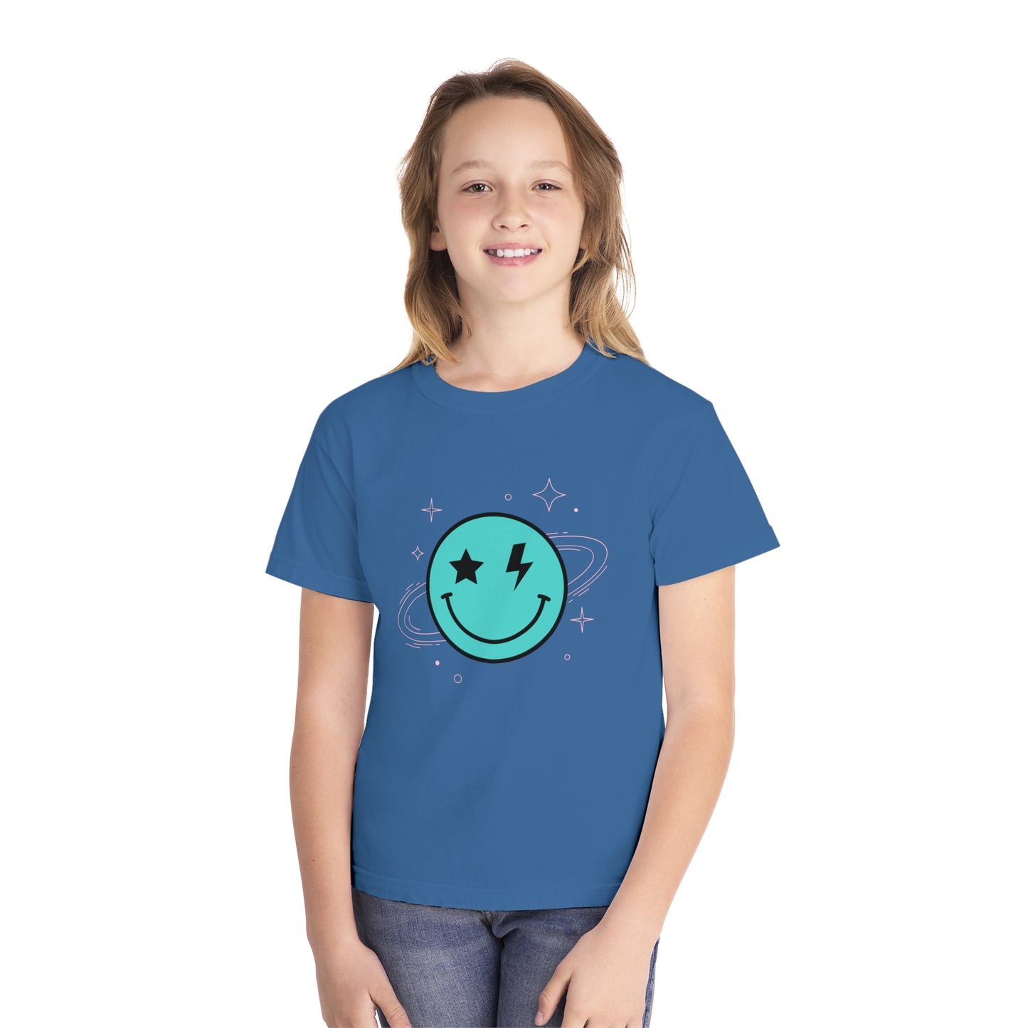 Youth Space Smiley Comfort Colors T-Shirt