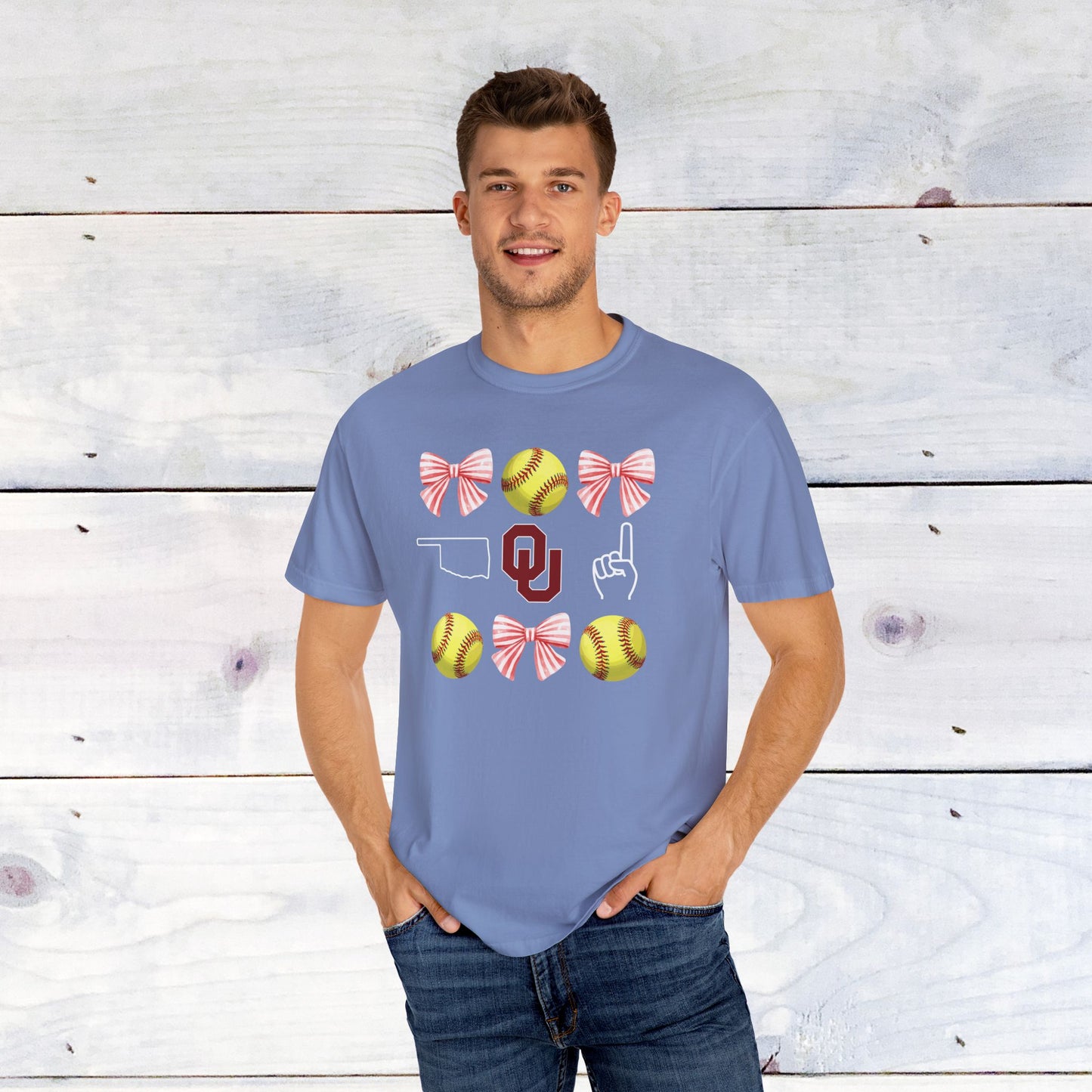 Oklahoma Softball Grid Comfort Colors T