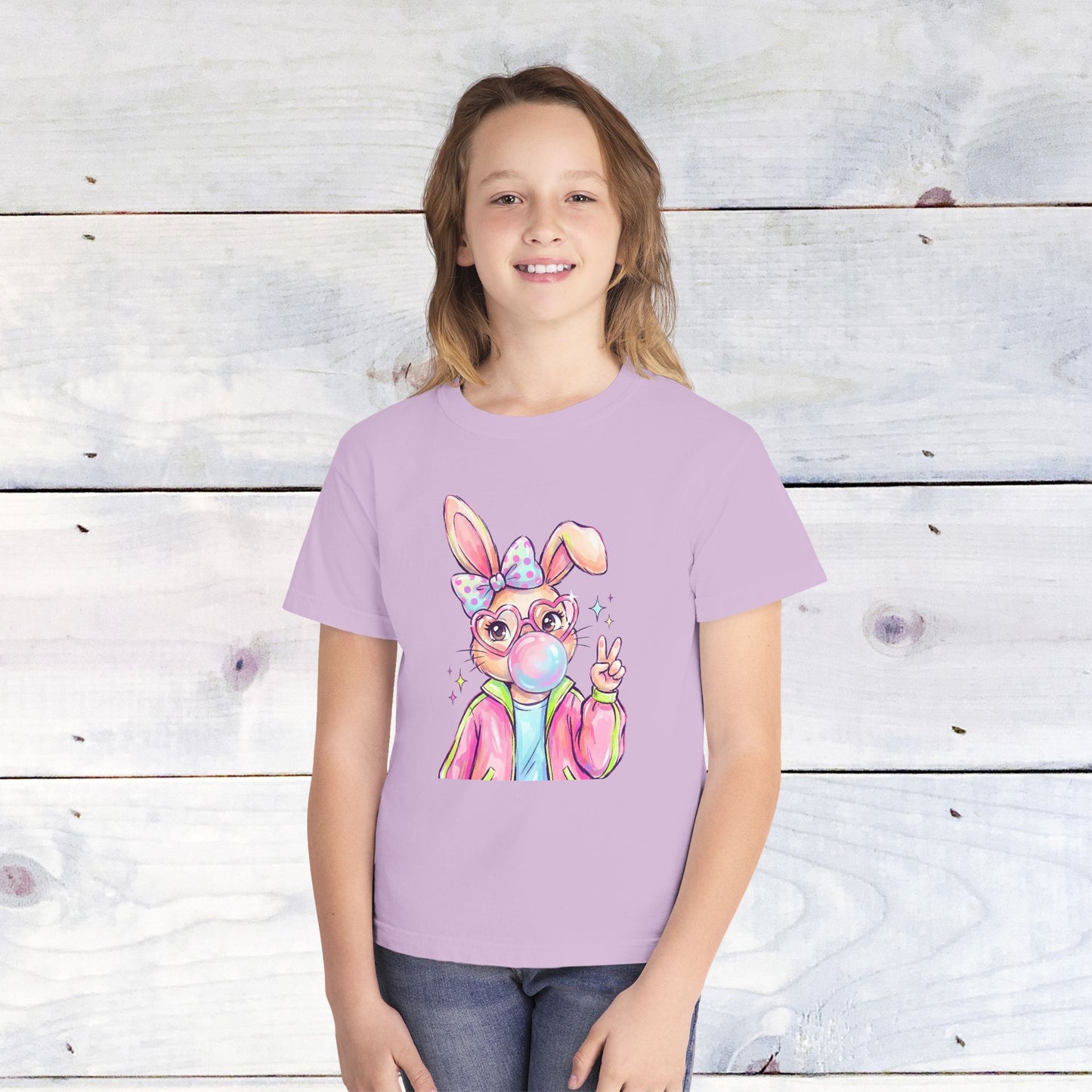 Bunny Bubble Spring Comfort Colors Youth Shirt
