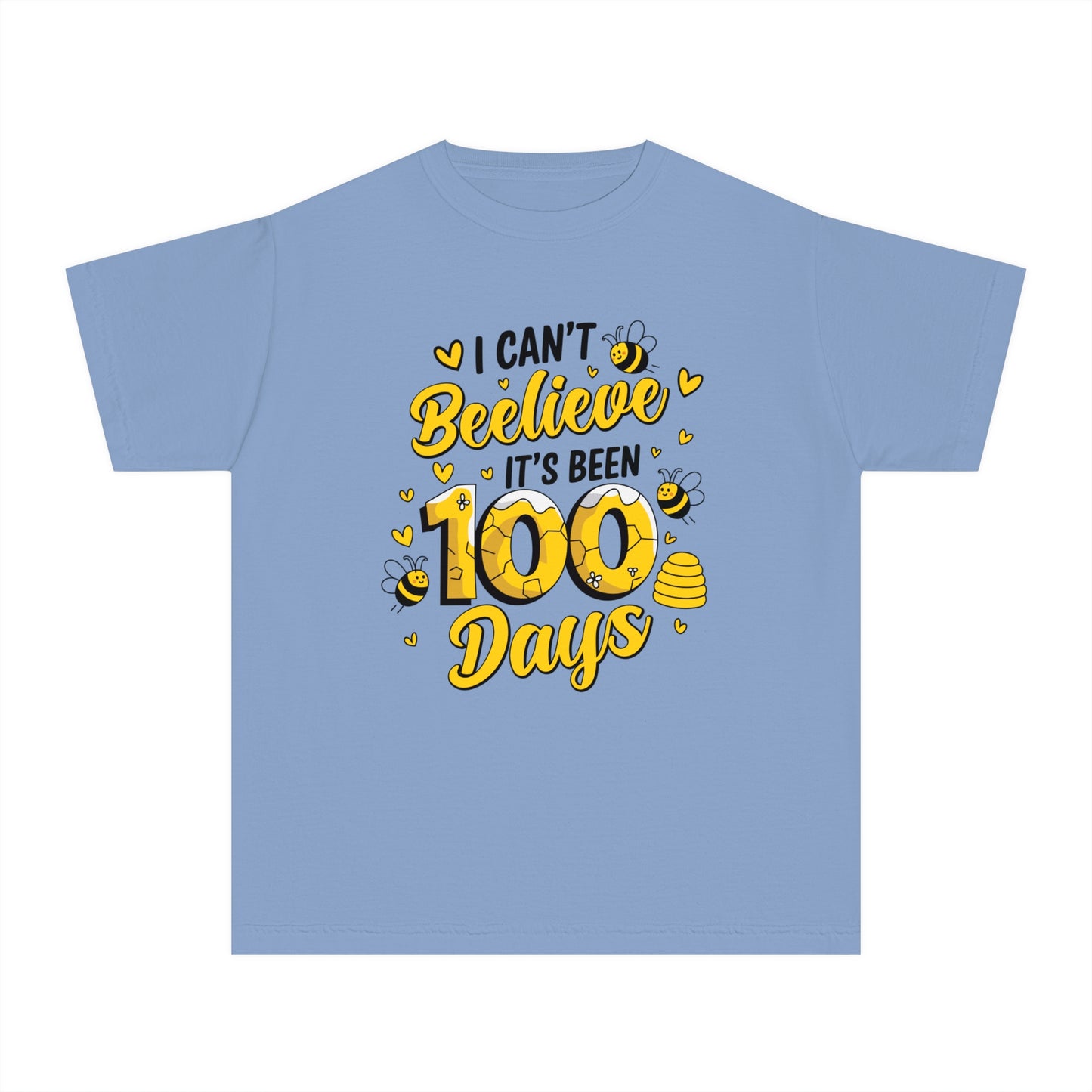Youth I Can't Beelieve 100 Days Comfort Colors Tee
