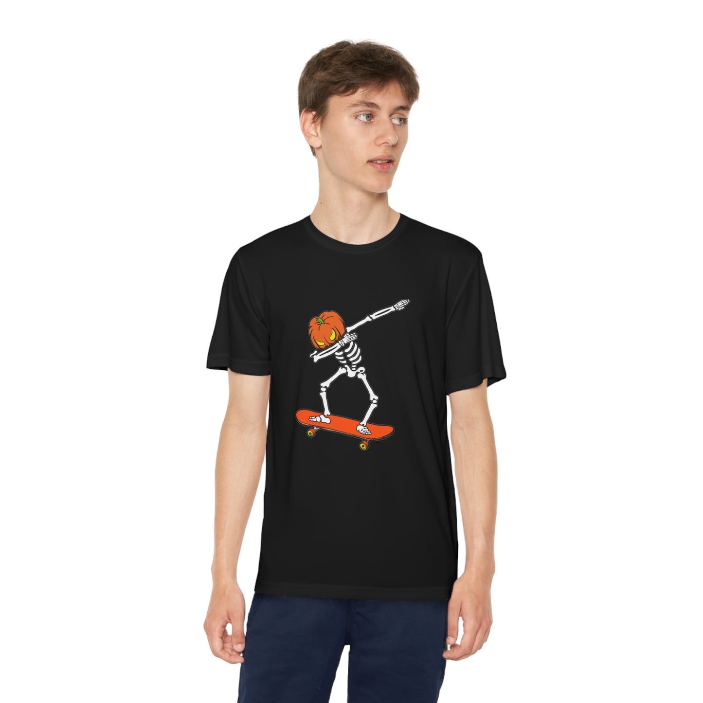 Dabbing Pumpkin Skelly Skater T