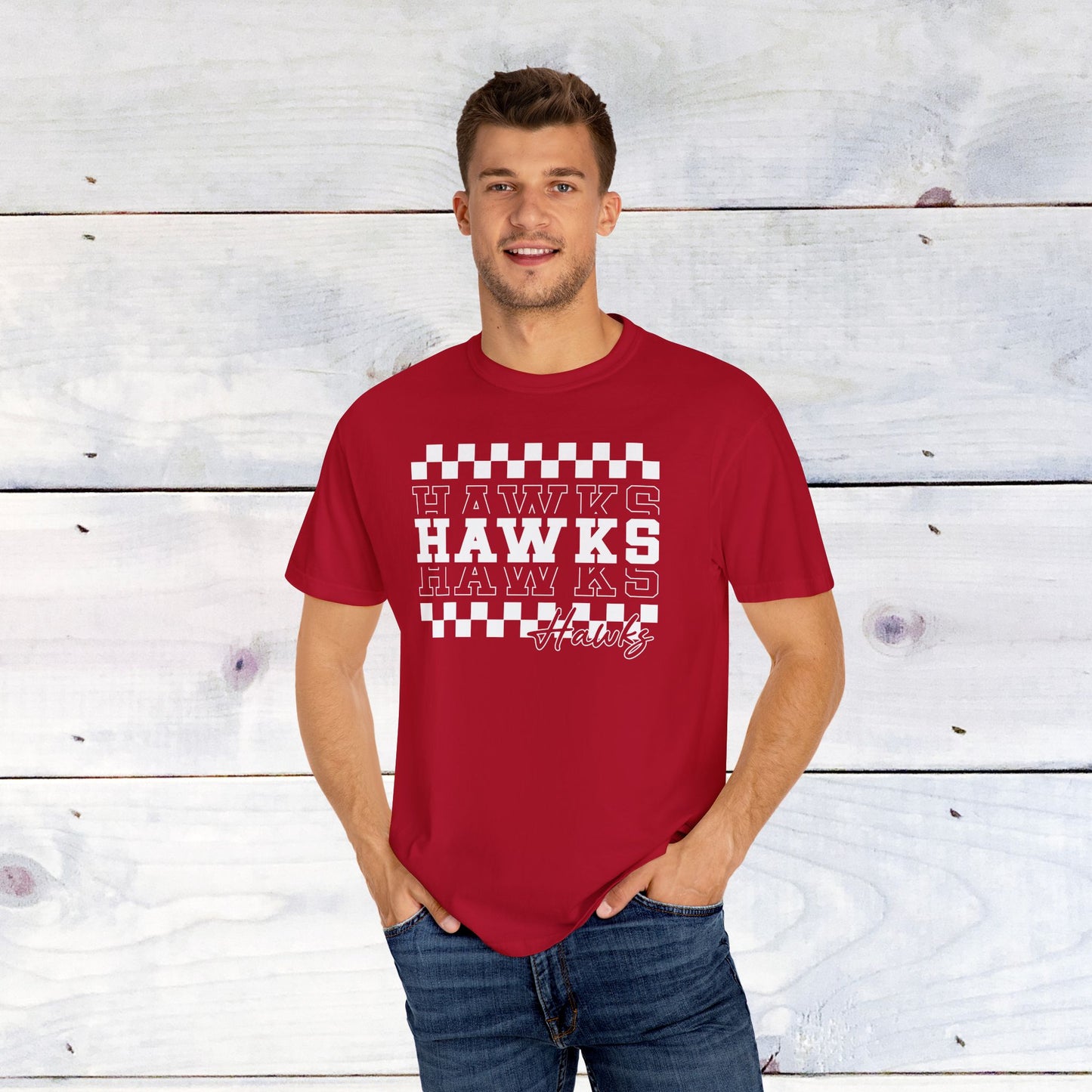 Hawks Check Comfort Colors Unisex Tee